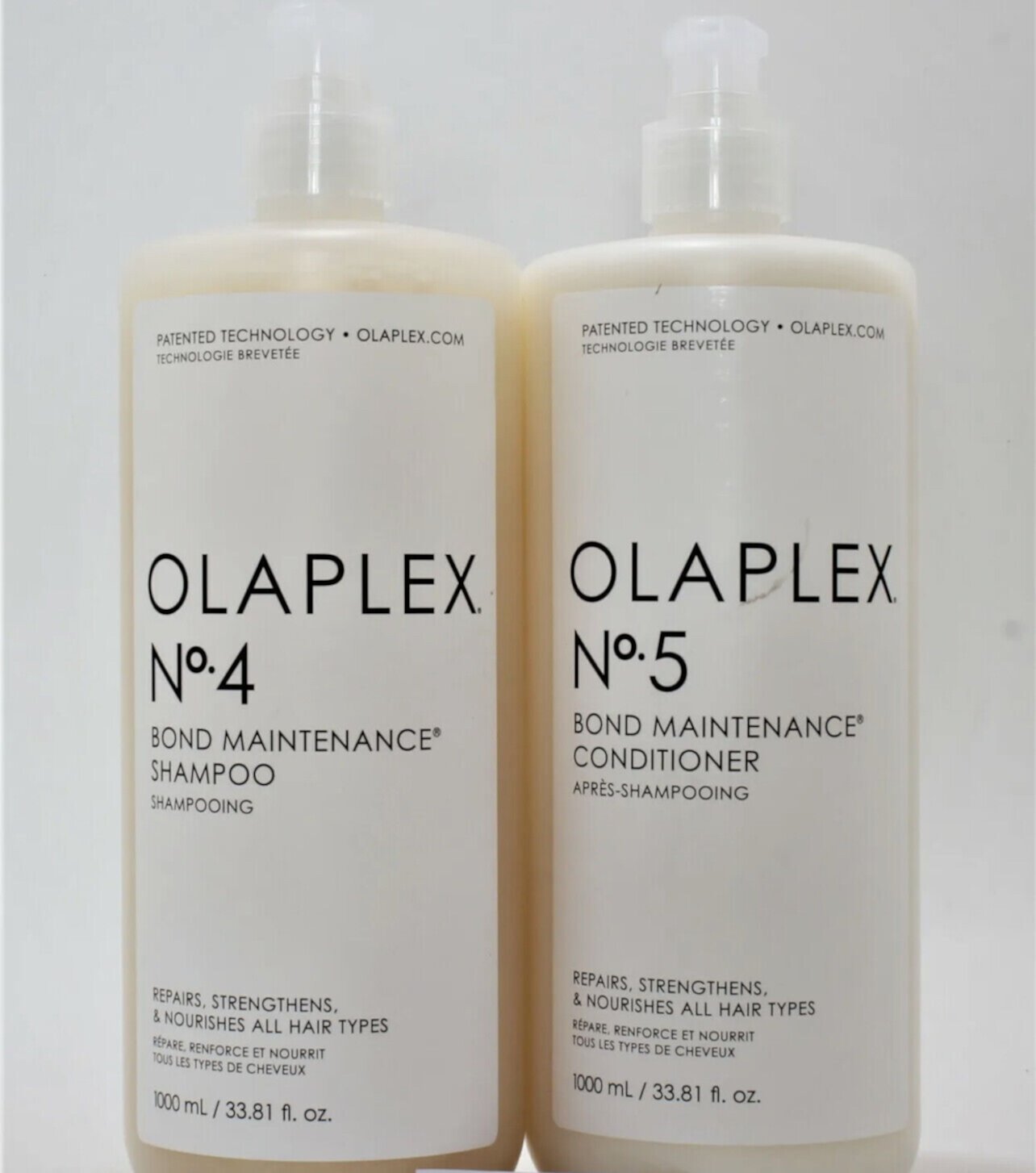 Olaplex No 4 Shampoo & No 5 Conditioner 33.8 oz/ liter with pump ~New Size Olaplex