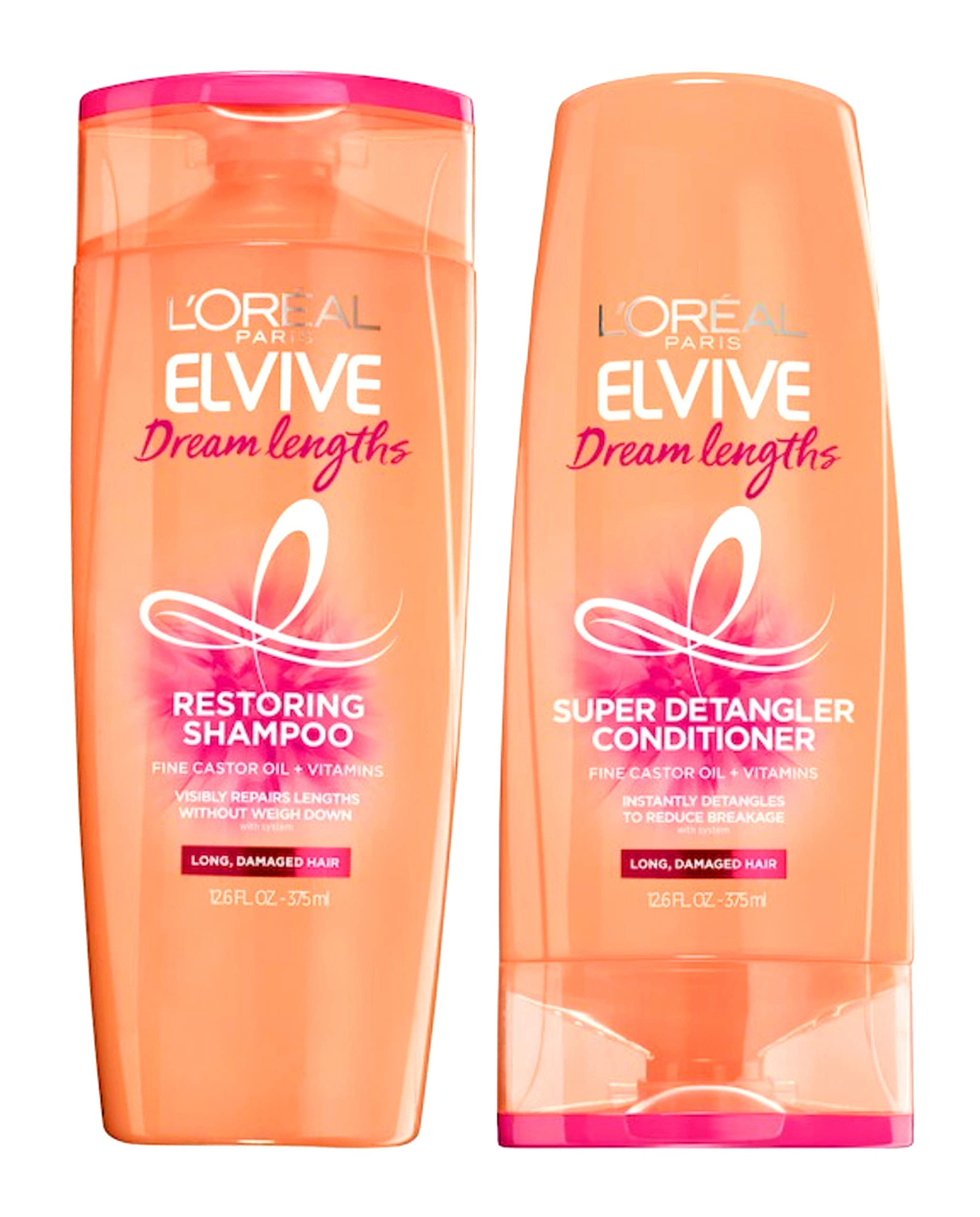 L,Oreal Paris Elvive - Dream Lengths - Restoring Shampoo & Super Detangler Conditioner Set - One Set L'Oréal Paris