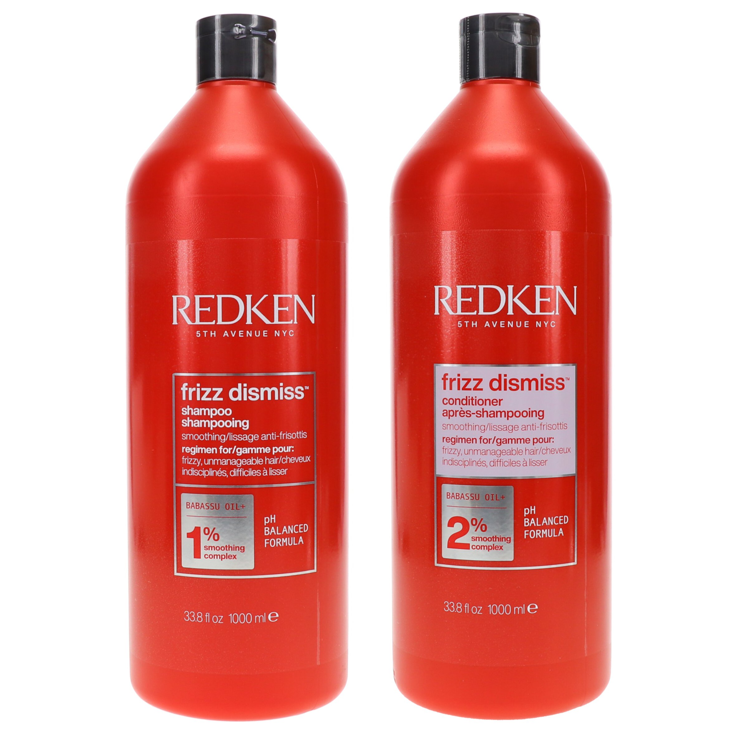 Redken Frizz Dismiss Shampoo and Conditioner, 33.8 oz COMBO PACK Redken