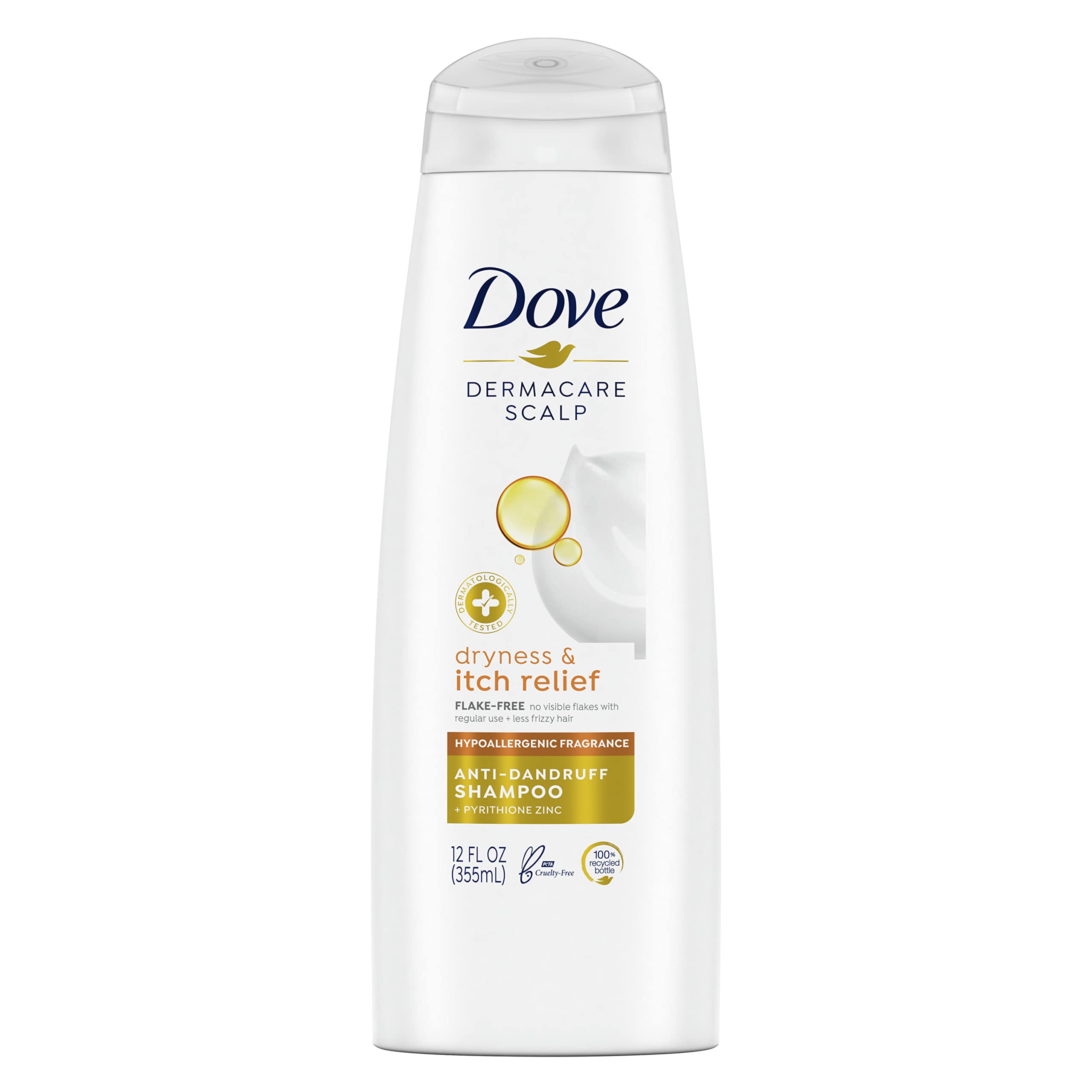 Dove Dermacare Anti Dandruff Shampoo For Dry, Itchy Scalp Dryness And Itch Relief Dry Scalp Treatment With Pyrithione Zinc 12 Oz Dove