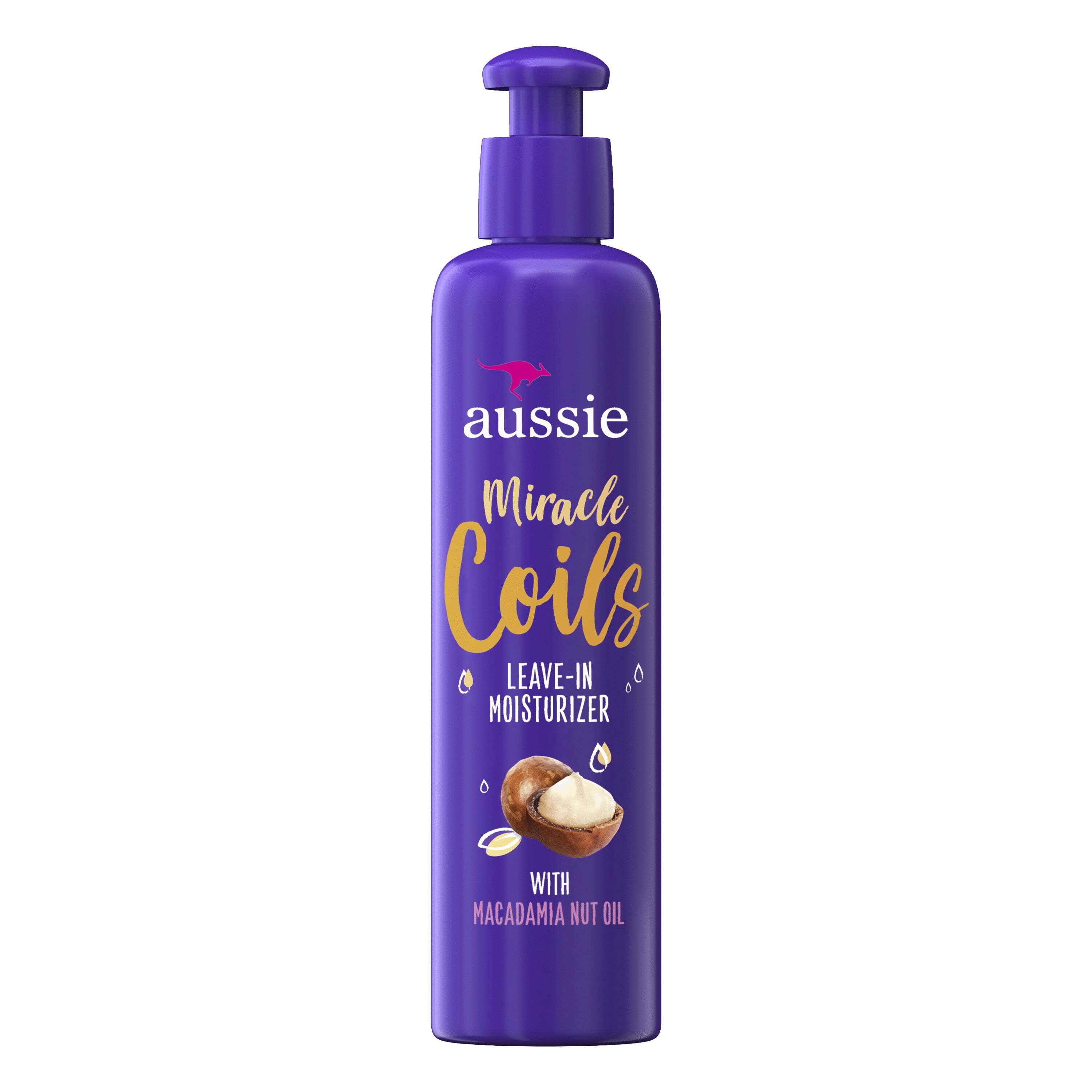 Aussie Miracle Coils Leave-in Moisturizer with Macadamia Nut Oil, Sulfate Free, Coily Hair 8.5 fl oz Aussie