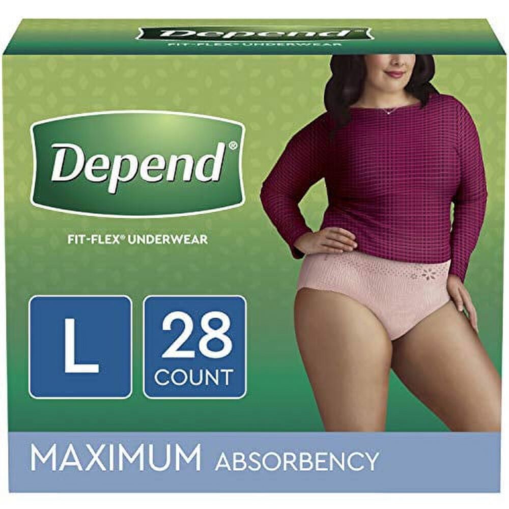 Depend FIT-FLEX Incontinence Underwear for Women, Maximum Absorbency, L, 28 Count Visit the Depend Store