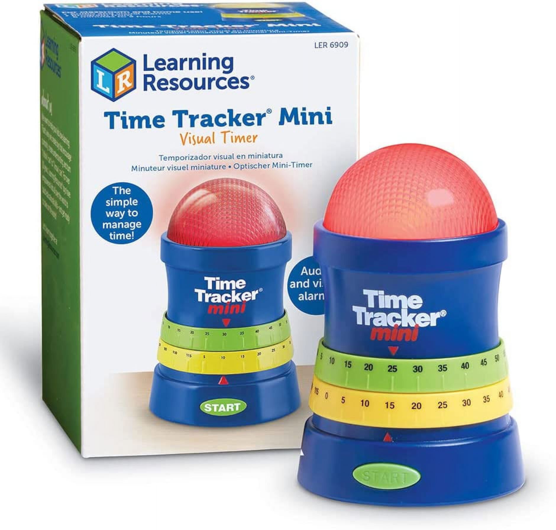 Learning Resources Time Tracker Mini Visual Timer, Classroom Timer, Hand Washing Timer, Auditory and Visual Cue, Ages 3+ Small Learning Resources