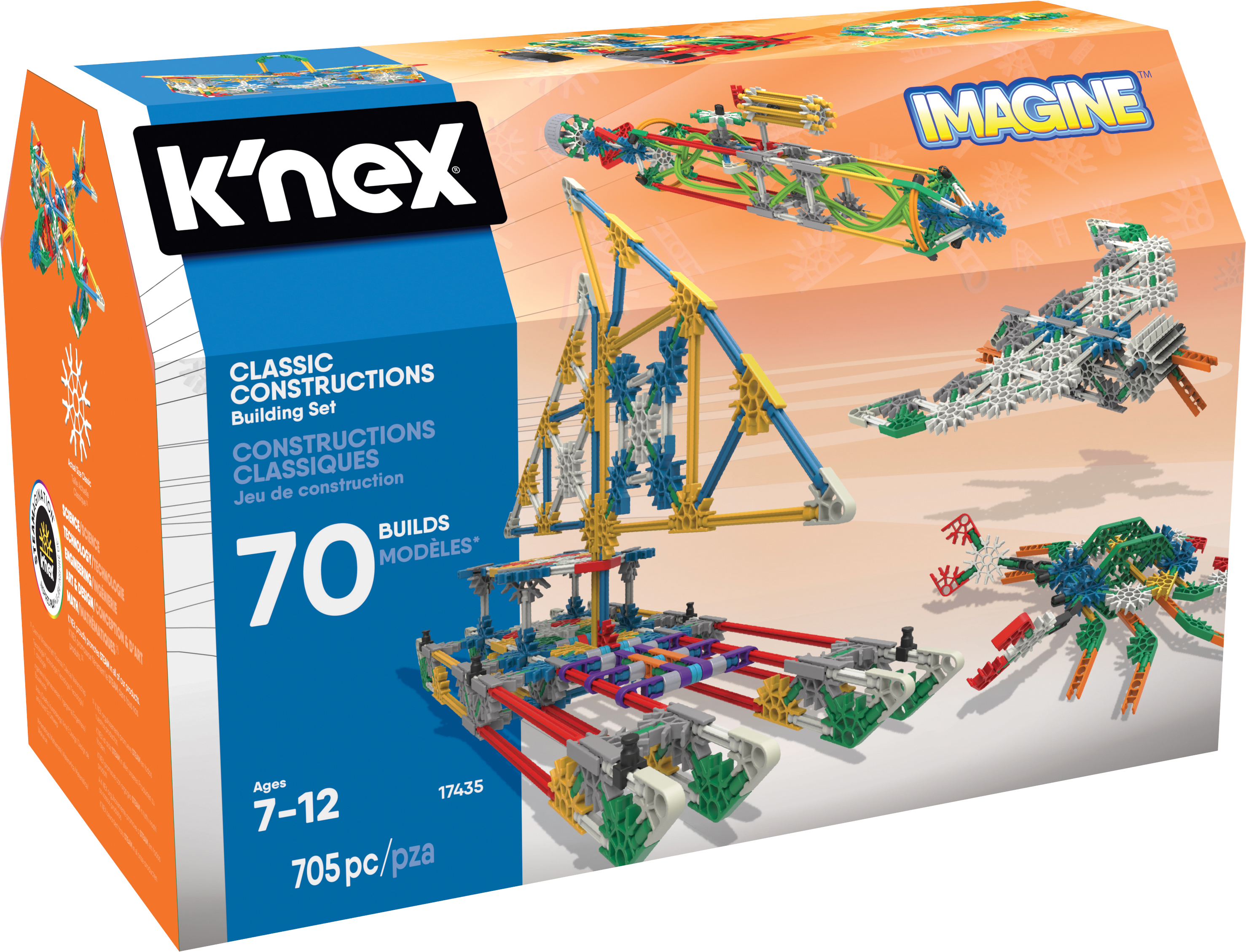 K'NEX Imagine - Classic Constructions 70 Model Building Set - Creative Building Toy K'NEX