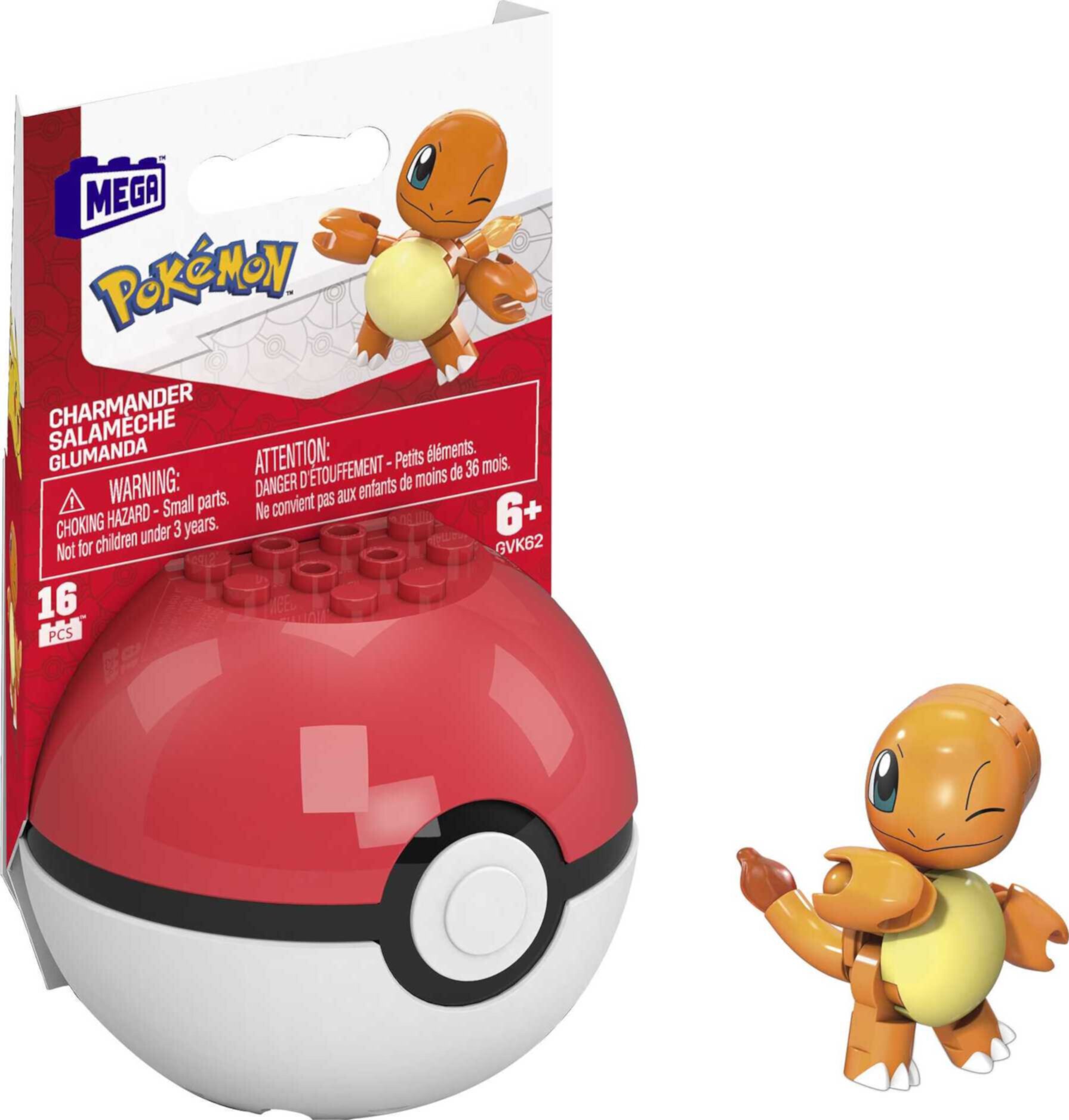 Конструктор MEGA Pokemon Charmander, 16 деталей, для детей старше 6 лет Mega