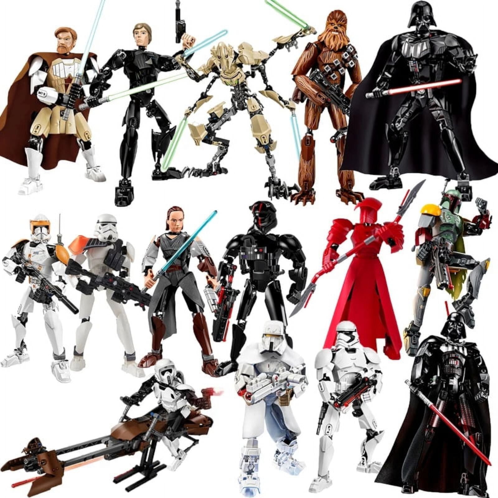 85pcs Space Wars Buildable Figure Stormtrooper Darth Vader Rey Kyle Ren Luke Skywalker Figure Toys Building Block Christmas gifts Autrucker