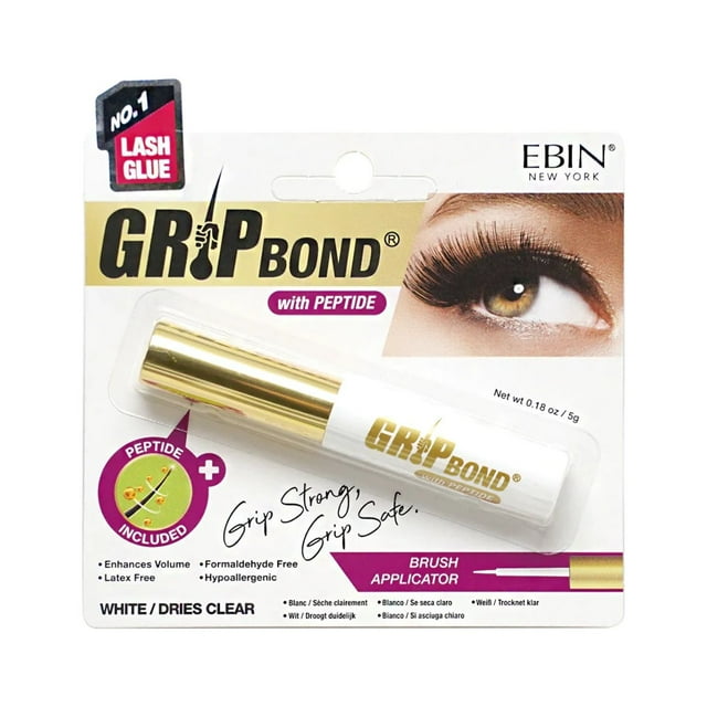 Grip Bond Lash Adhesive with Peptide - White Brush EBIN NEW YORK