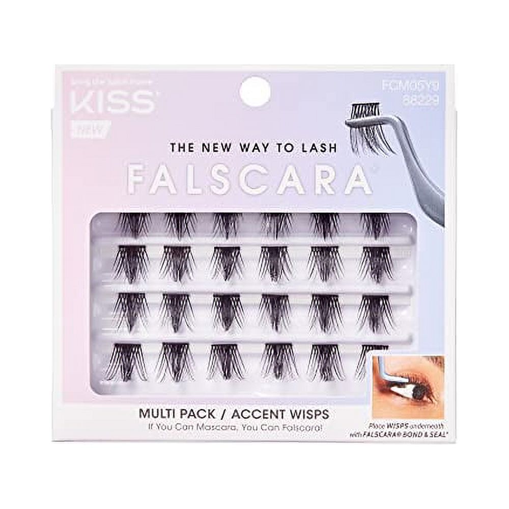 KISS FALSCARA False Eyelashes WISPS Multipack, Accent, DIY, Ultra Glam, Invisible, Rewearable 3x, Buildable & Customizable, Easy To Apply, Split Lash Tip | 24 Wisps Visit the KISS Store