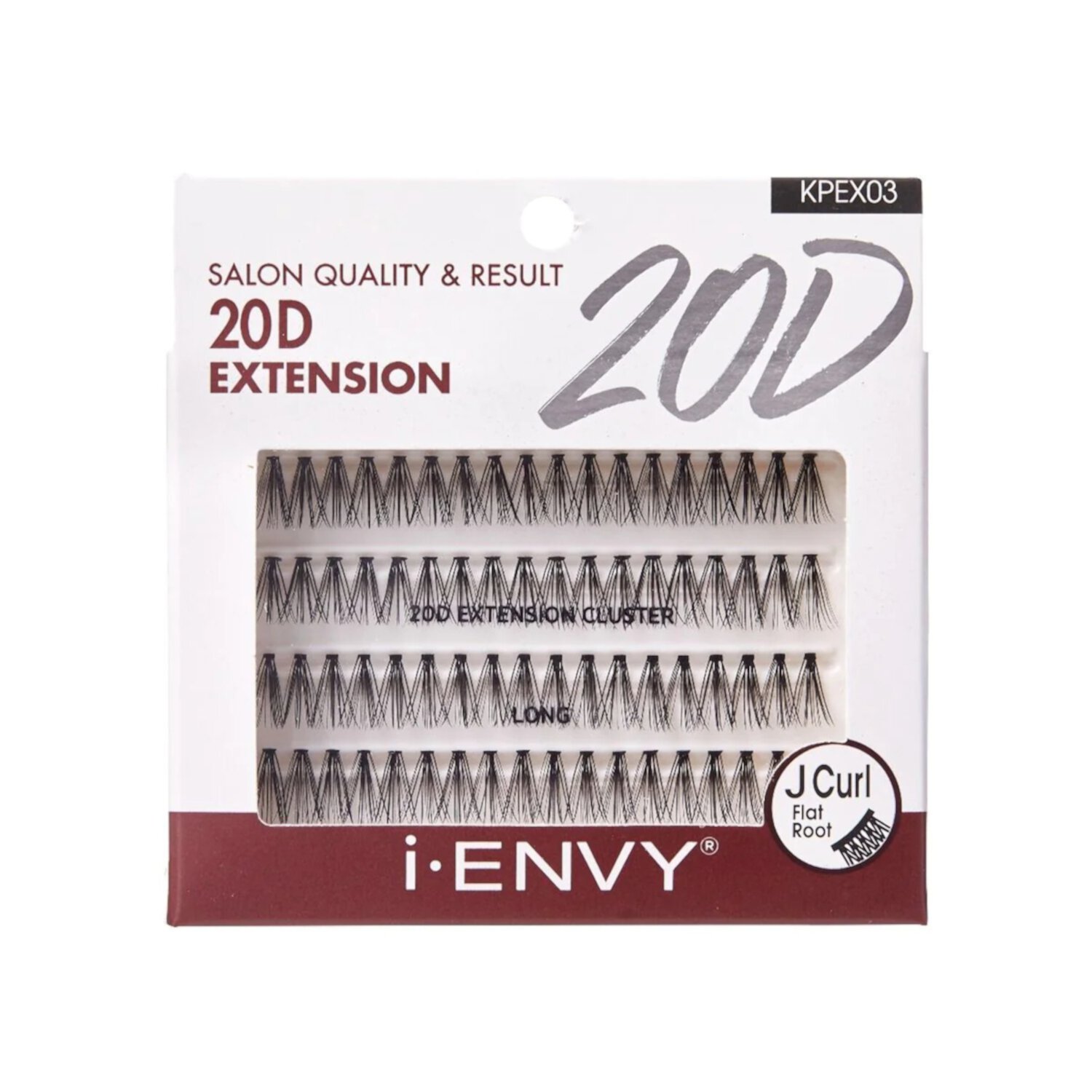 I-Envy Salon Quality 20D Extension Cluster Individual Lashes J Curl Flat Roots Visit the KISS Store