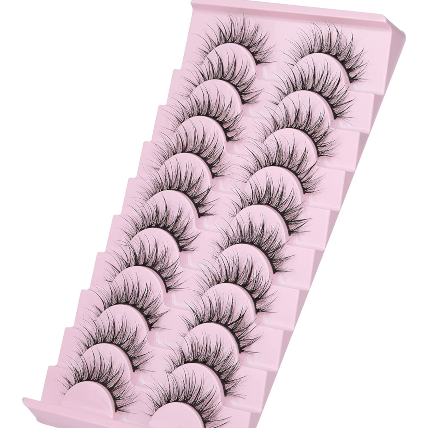 False Eyelashes Wet Lashes Spiky Manga Volume Eyelashes Natural Wispy Fluffy Lashes Natural Volume Faux Mink Lashes Cosplay Styles 16MM Fake Eyelashes 10 Pairs Pack TOCOLES