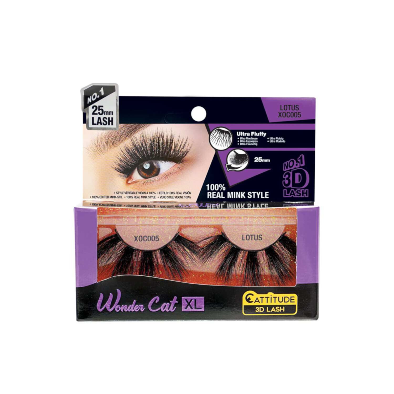 Ebin New York Wonder Cat XL 25MM 3D Faux Mink Eye Lashes-Lotus Visit the EBIN NEW YORK Store