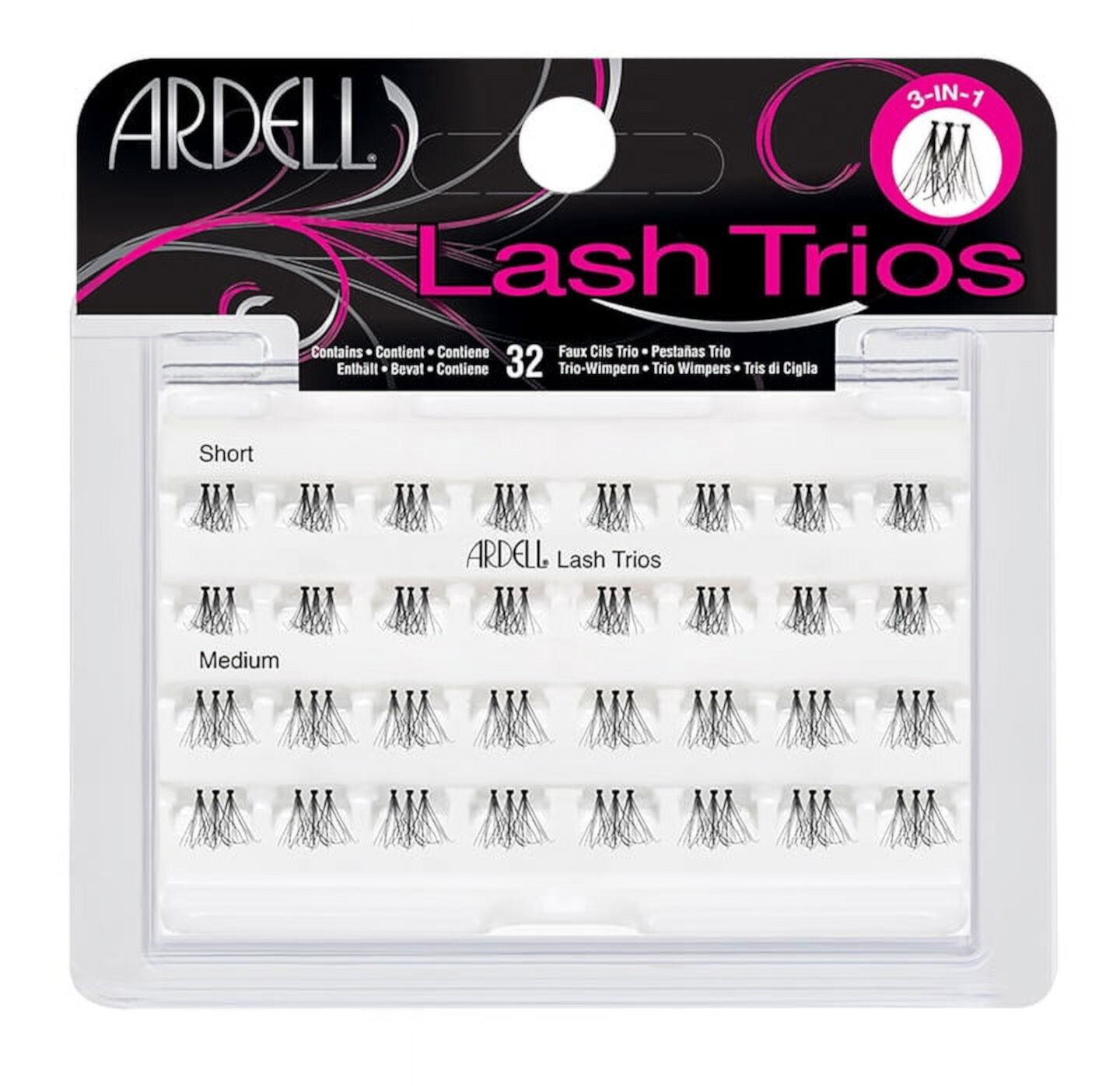 Ardell Eyelash Individual Lash Trios, Black, 32 ct ARDELL