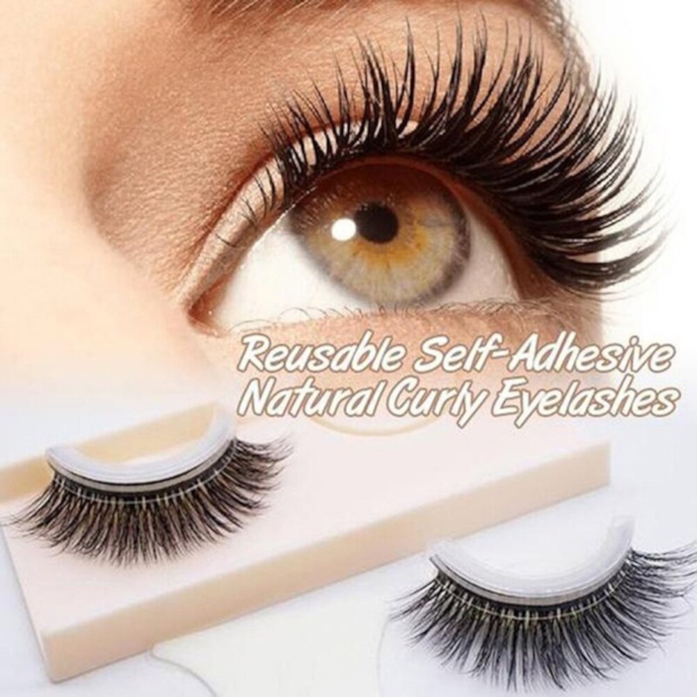 Self-adhesive False Eyelashes Reusable Natural 3D Lashes Curly Stick On Eye Lashes Glueless Lash Extensions XPAHNE