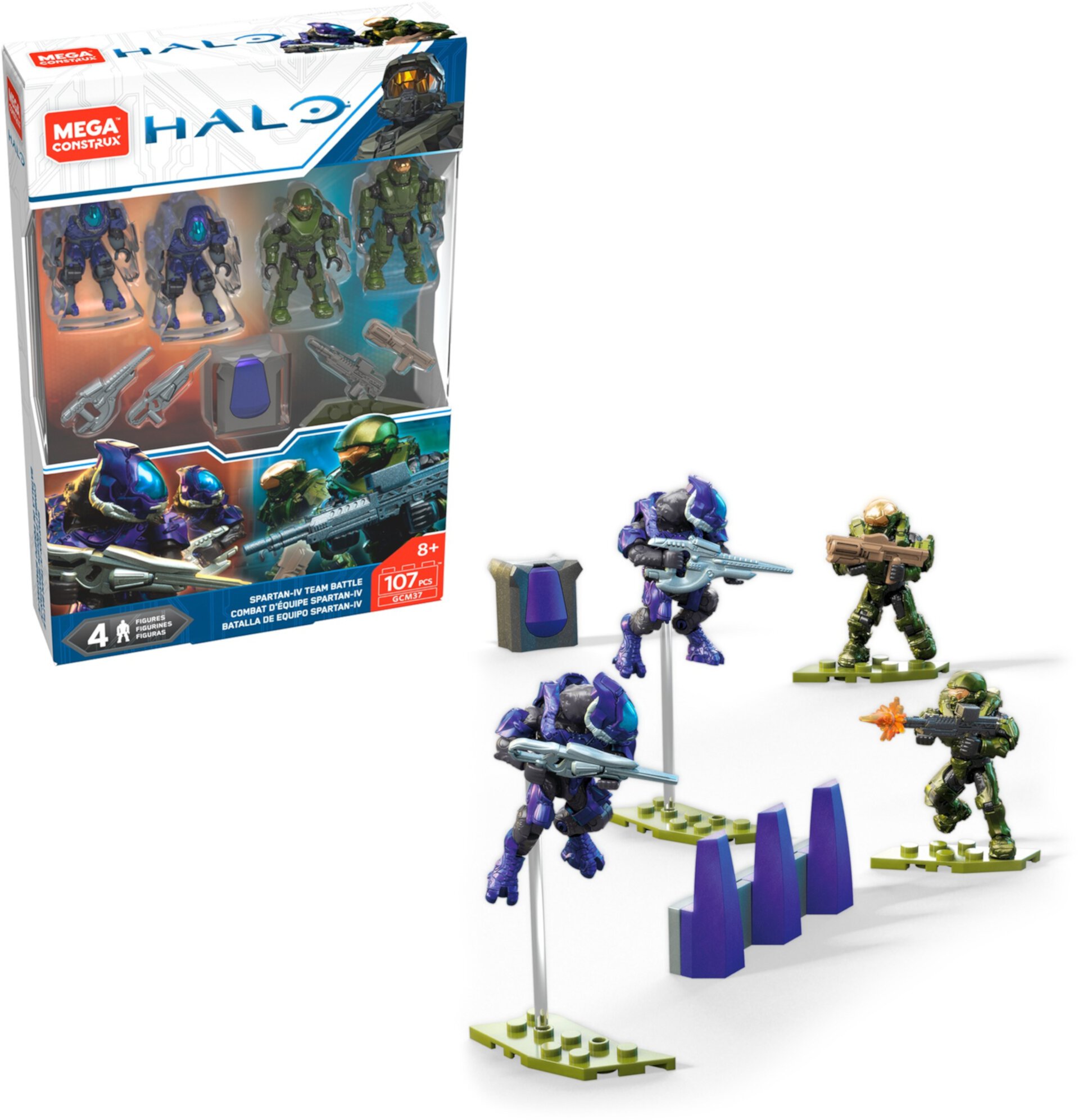 Конструктор с микрофигурками Halo Spartan IV Team Battle, 107 деталей, для детей от 8 лет Mega Construx