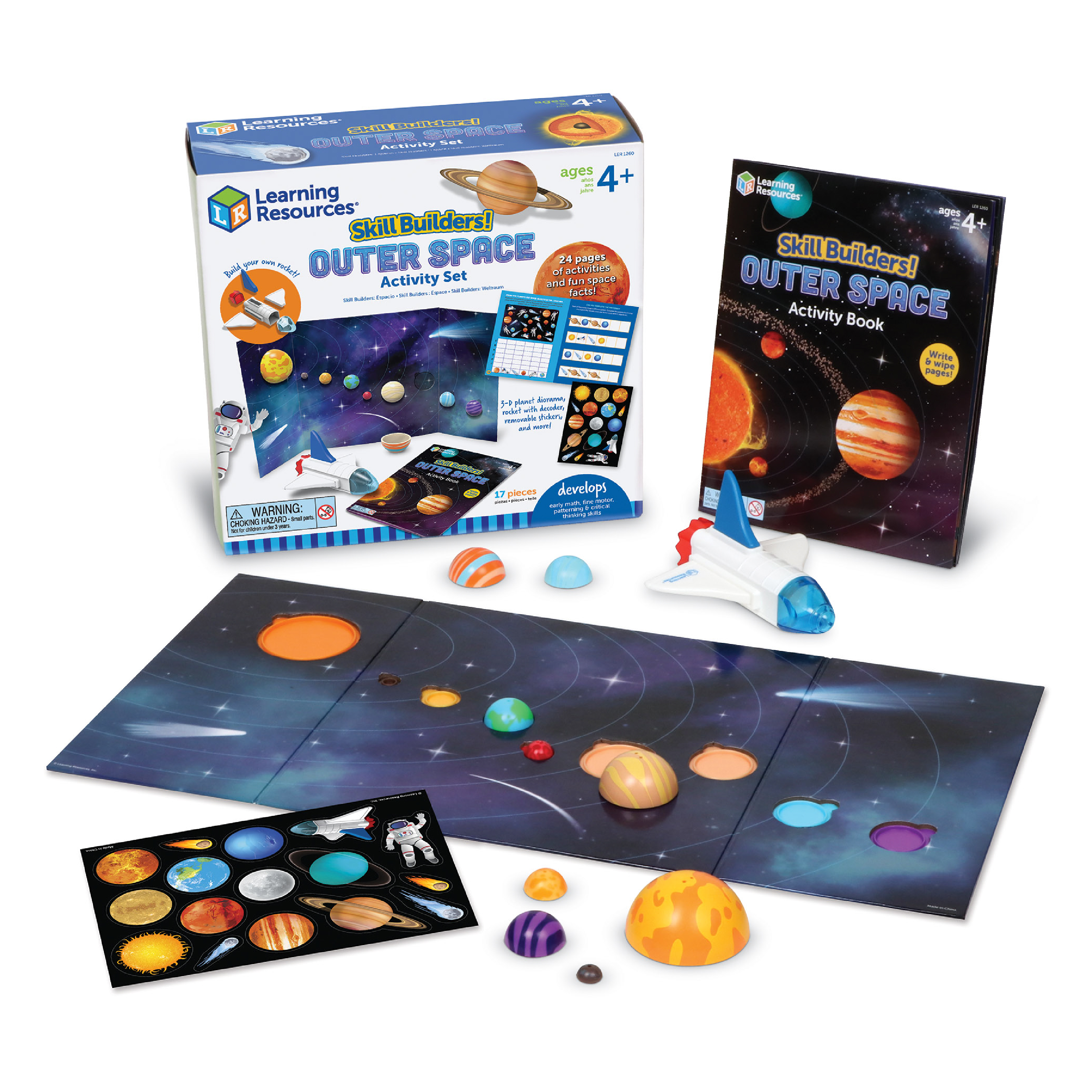 Learning Resources Skill Builders! Outer Space Activity Set ,17 Pieces, Ages 4+, Preschool Learning Activities, Preschool Science, Preschool Activity Book, STEM Toys Learning Resources