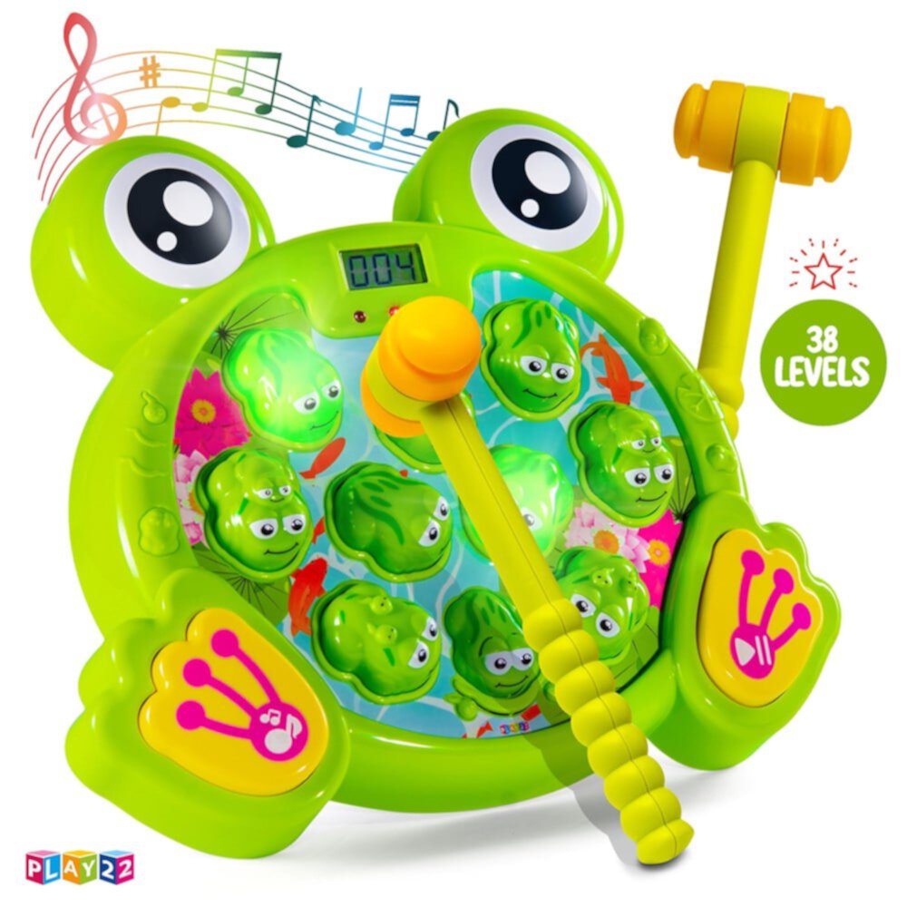 Whack a Frog Game  Interactive Game for Toddler, Learning, Active, Early Developmental Toy, Fun Gift Boys and Girls, 2 Hammers Included  Play22USA Play22