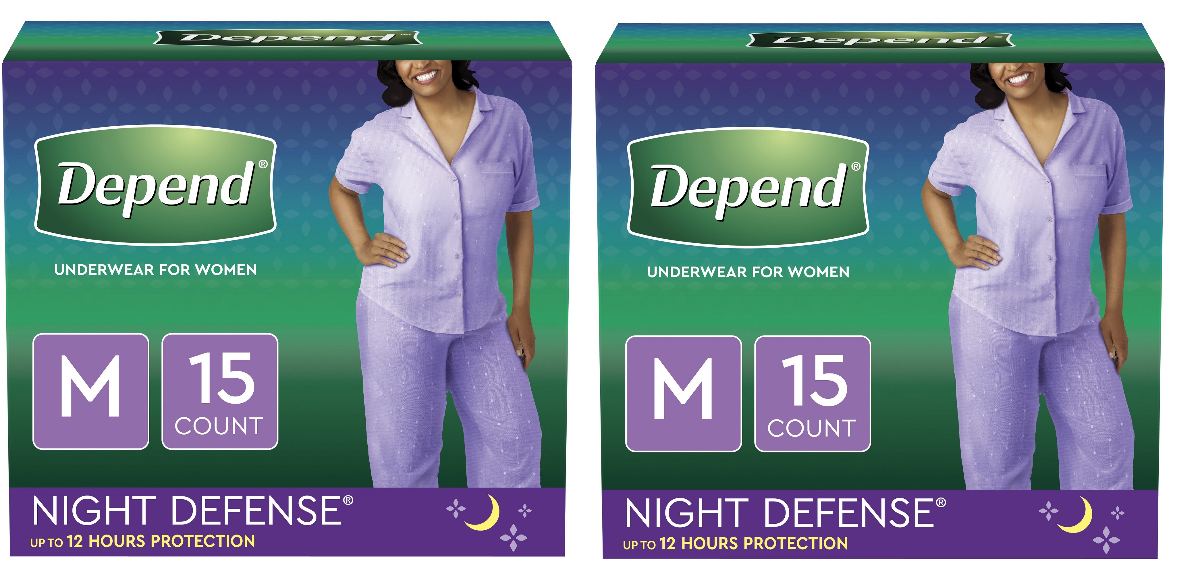 Depend Night Defense Incontinence Underwear for Women, Overnight, Medium, Light Pink, 15 Count -2 Pack Visit the Depend Store