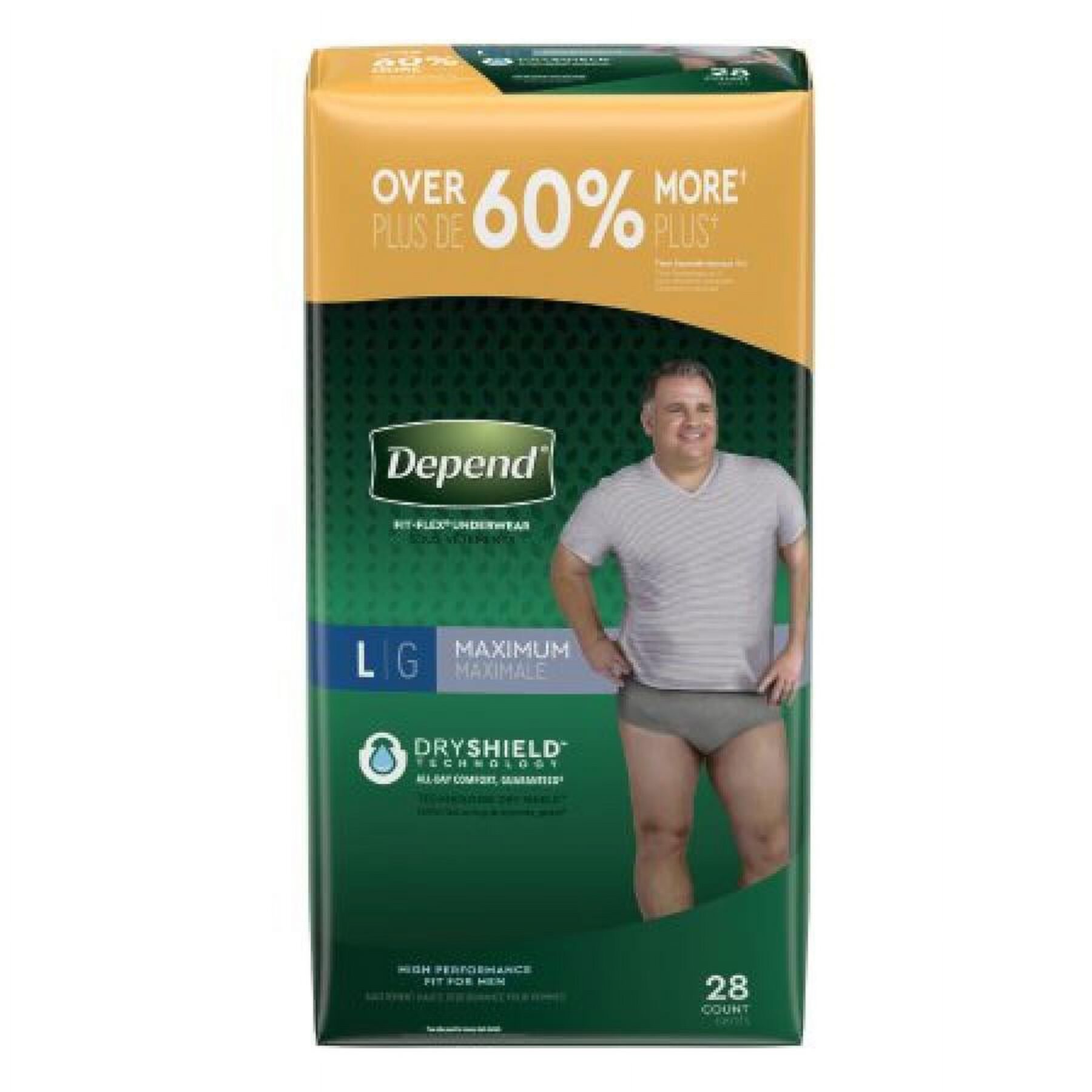 Depend Fit-Flex Underwear for Men, Heavy Absorbency, Large, 28 Count Visit the Depend Store