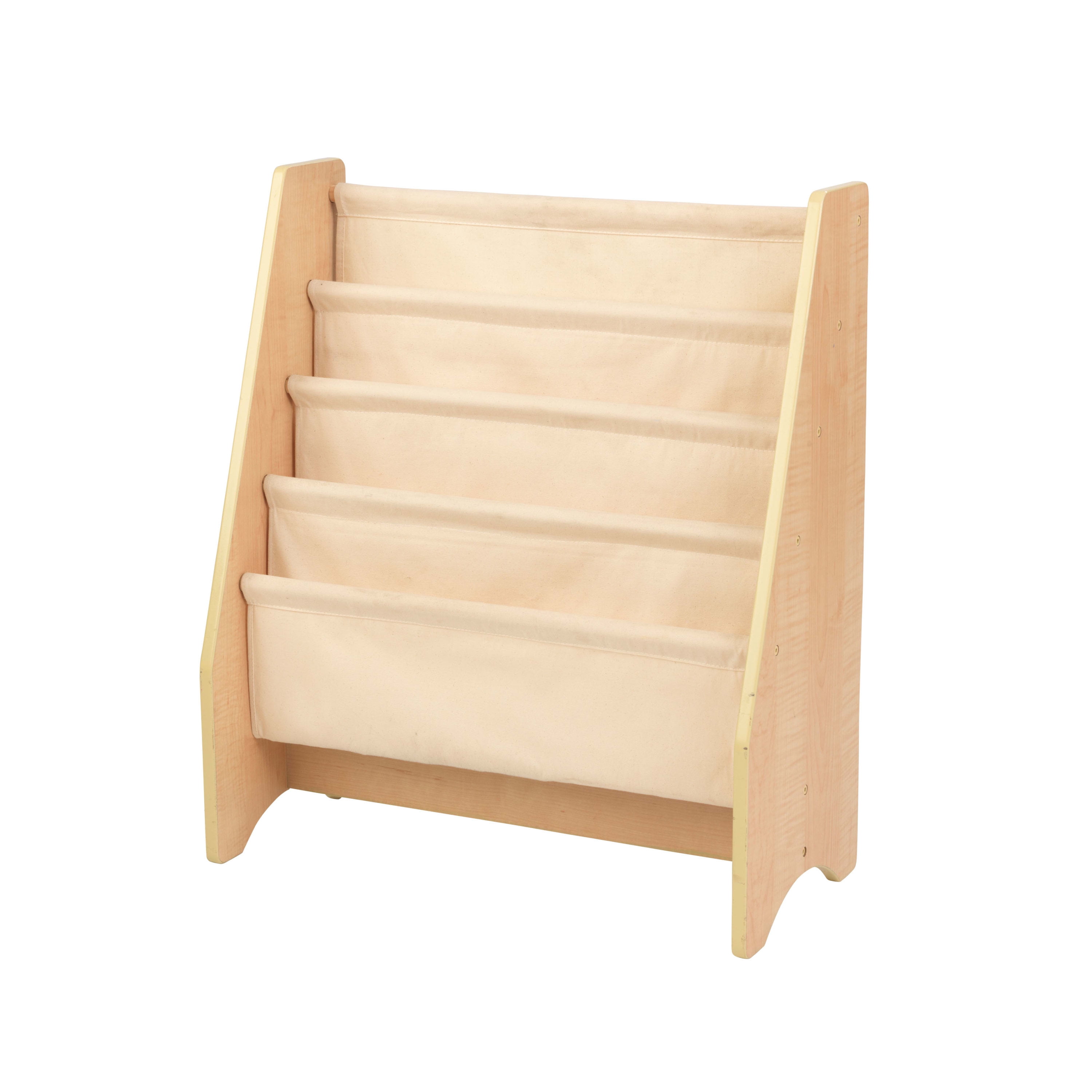 KidKraft Muebles de Estantería con Bandolera de Madera y Lona para Niños – Pastel y Natural KidKraft