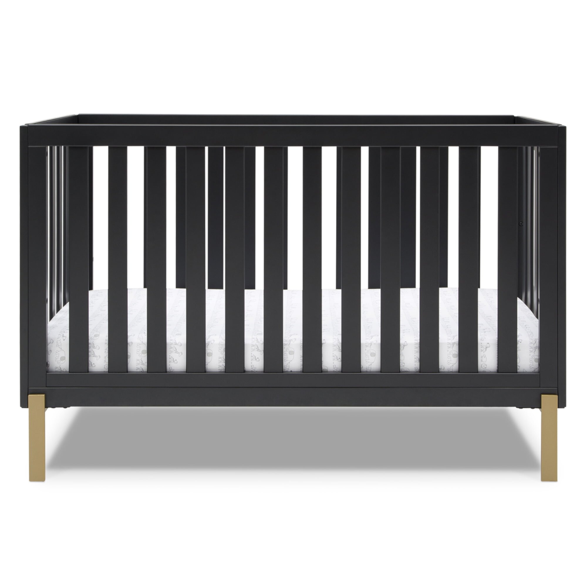 Delta Children Hendrix 4-in-1 Convertible Crib, Greenguard Gold Certified, Bianca White with Melted Bronze Delta Children