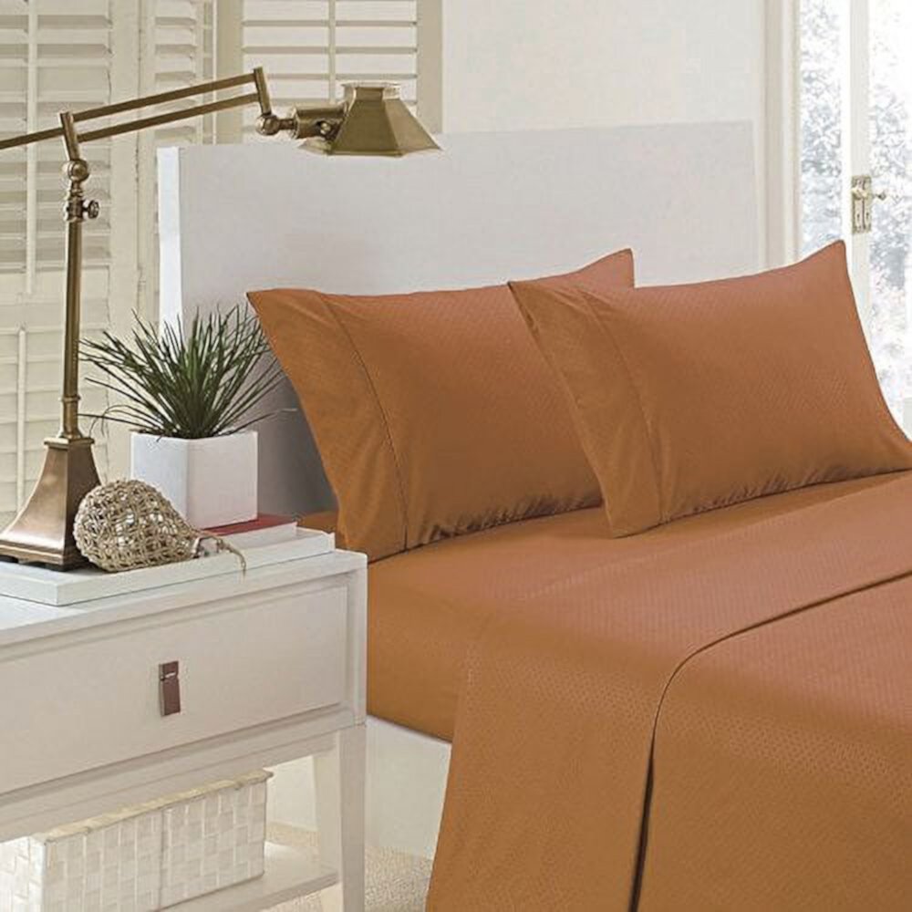 Pentagon Collection 1800 Series Wrinkle Resistant Embossed Sheet Set (Twin, Sand Stone) Home Sweet Home Dreams