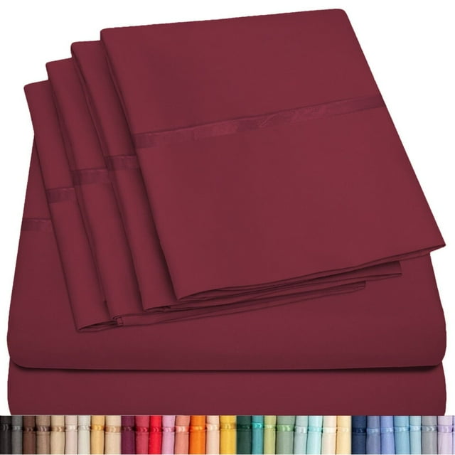 6 Piece Premium Bamboo Sheet Set, Deep Pockets, 45 Colors, 2200 Count, Sily Soft, by Lexington Elegance Lexington