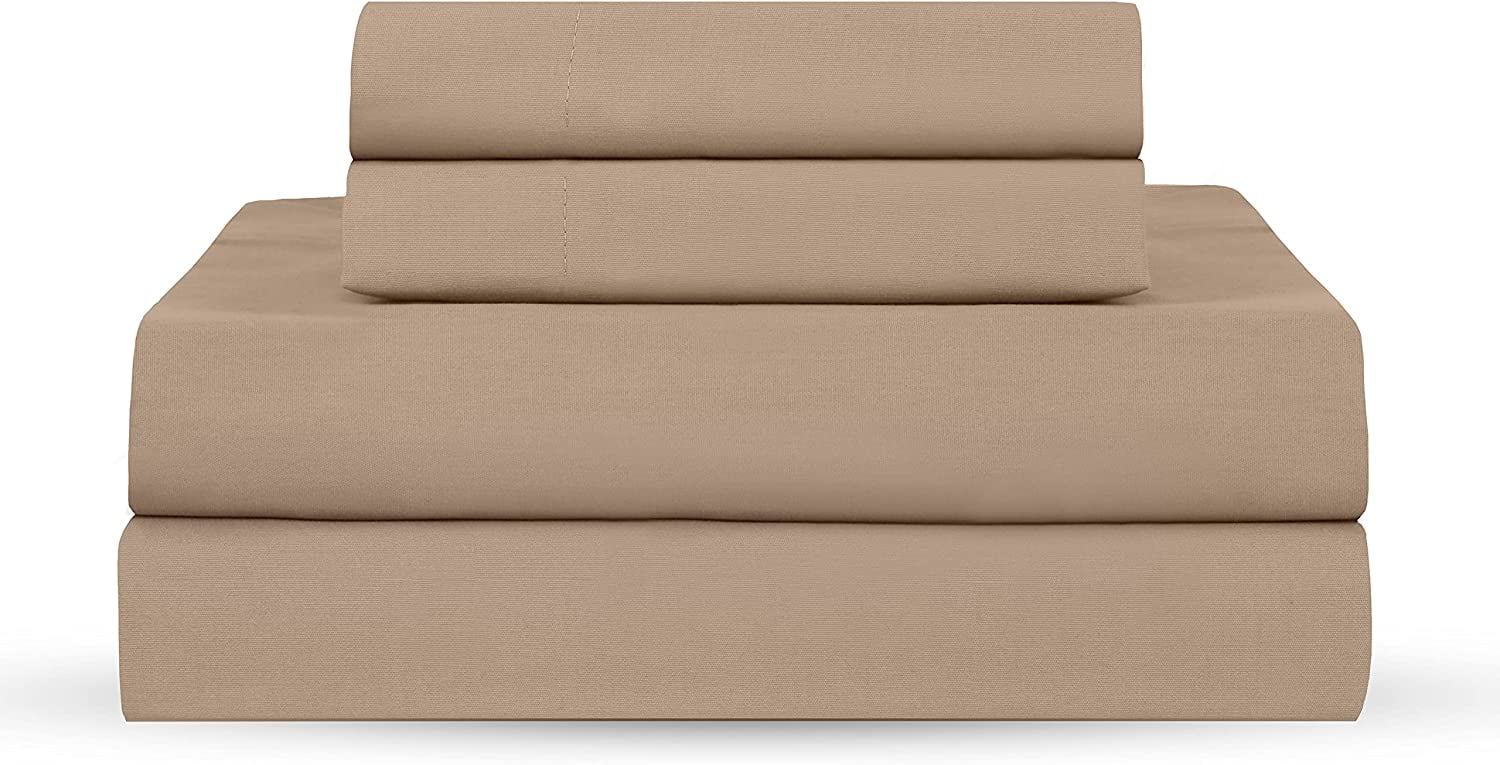 Martex 225 Thread Count Cotton Rich Full Sheet Set - Soft, Durable, Wrinkle Resistant (3pc), Grey Martex