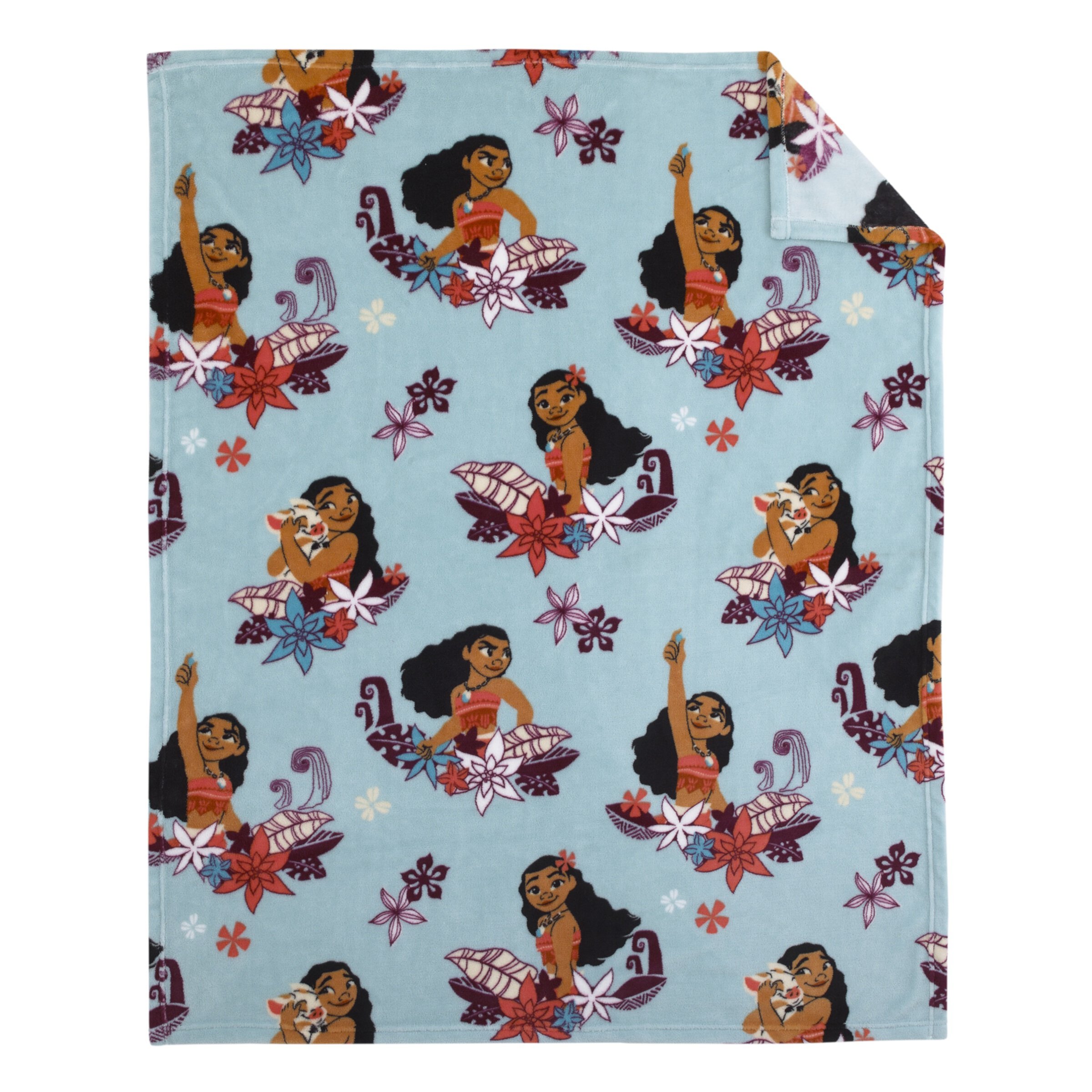 Disney Moana Feel The Waves Aqua, Coral and Violet Toddler Blanket Disney