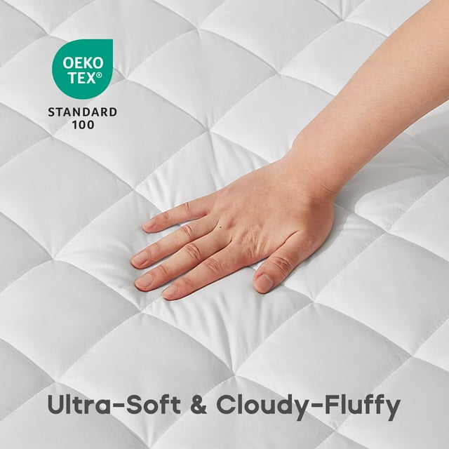 Sonive Mattress Pad Protector, Ultra-Soft, Deep Pocket, Breathable, Cozy&Fluffy(White,Full) Sonive