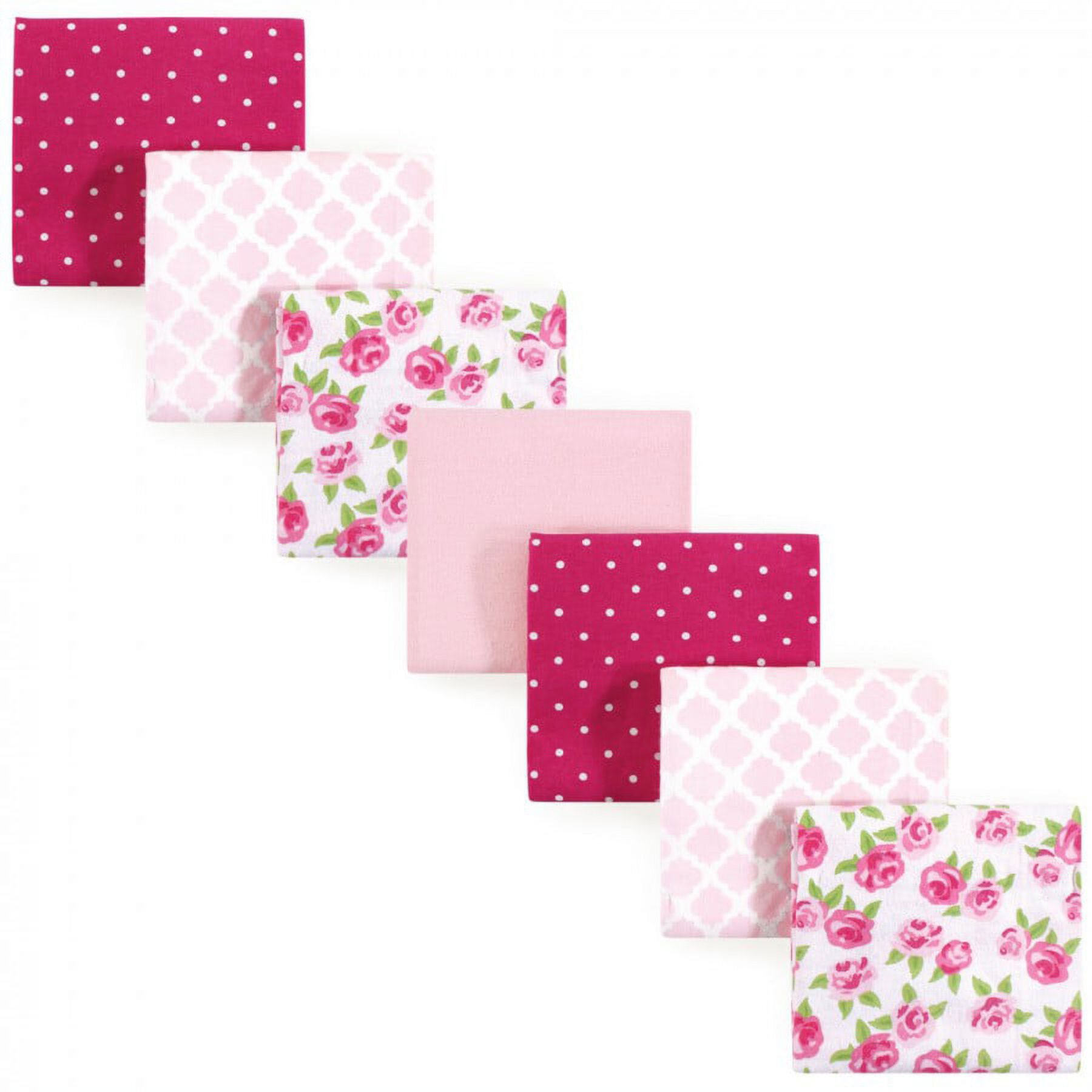 Hudson Baby Infant Girl Cotton Flannel Receiving Blankets Bundle, Rose, One Size Hudson Baby