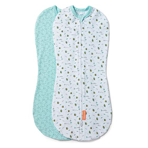 SwaddleMe Pod – Size Small/Medium, 0-3 Months, 2-Pack (Little Bees) SwaddleMe