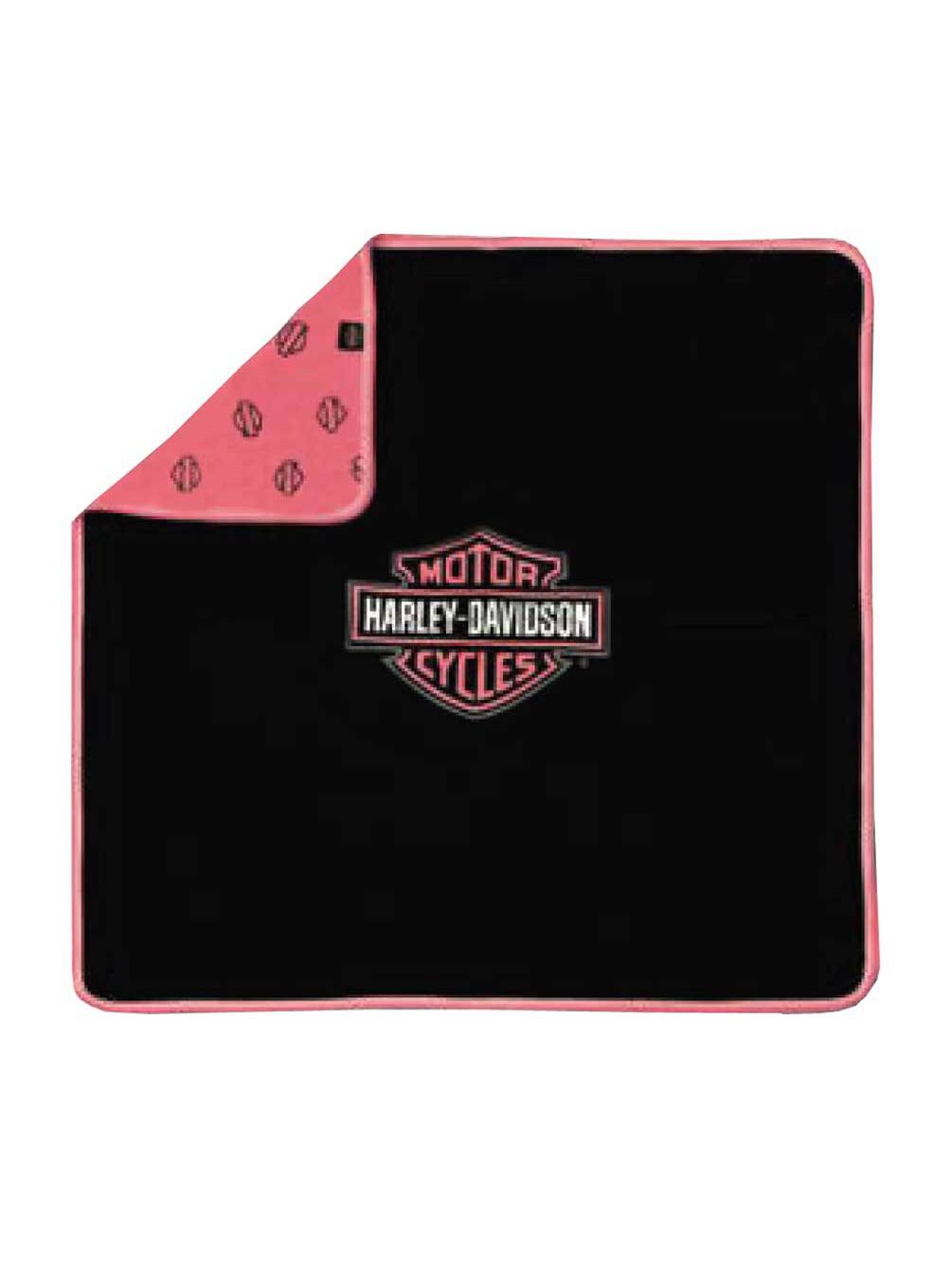 Harley-Davidson Baby Girls' Bar & Shield Receiving Blanket, Black/Pink 0100094, Harley Davidson Harley-Davidson