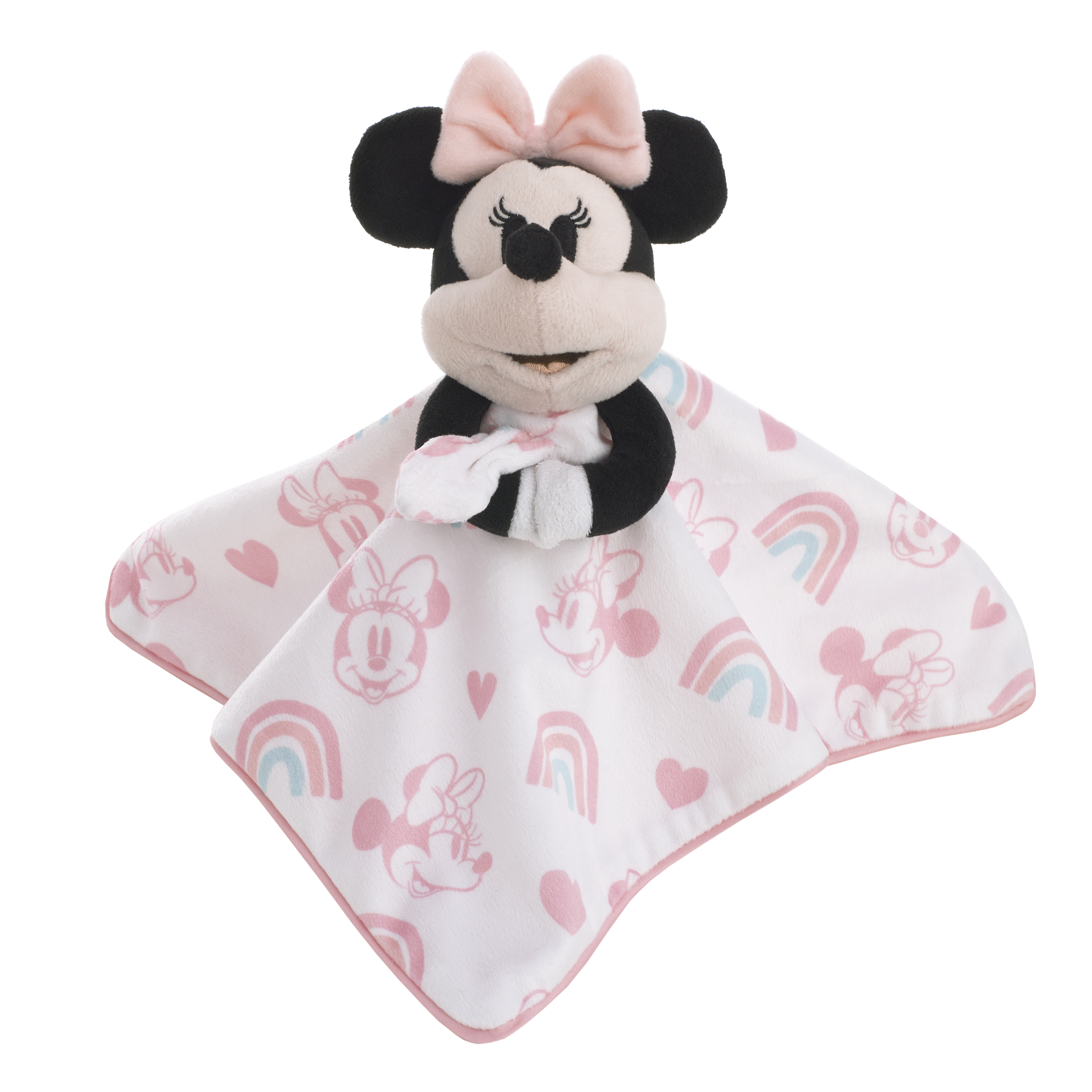 Disney Minnie Mouse White, Pink, and Aqua Lovey Security Blanket DISNEY BABY