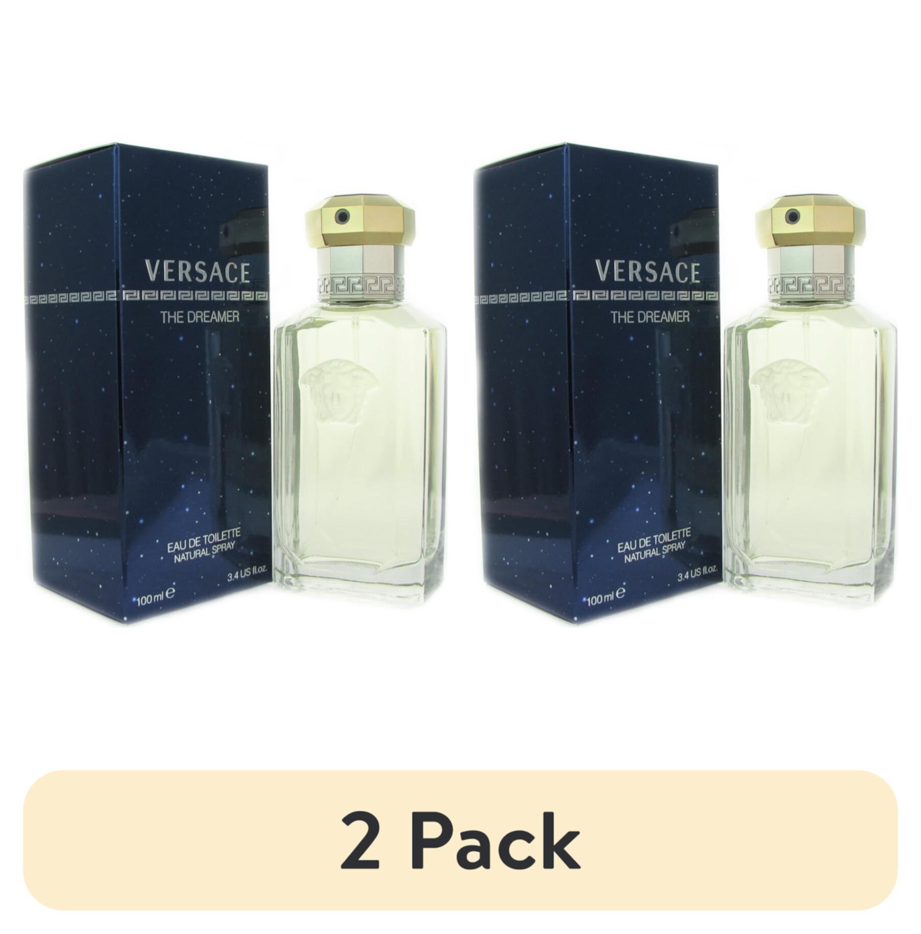 (2 pack) Versace The Dreamer Eau De Toilette Spray, Cologne for Men, 3.3 Oz Versace