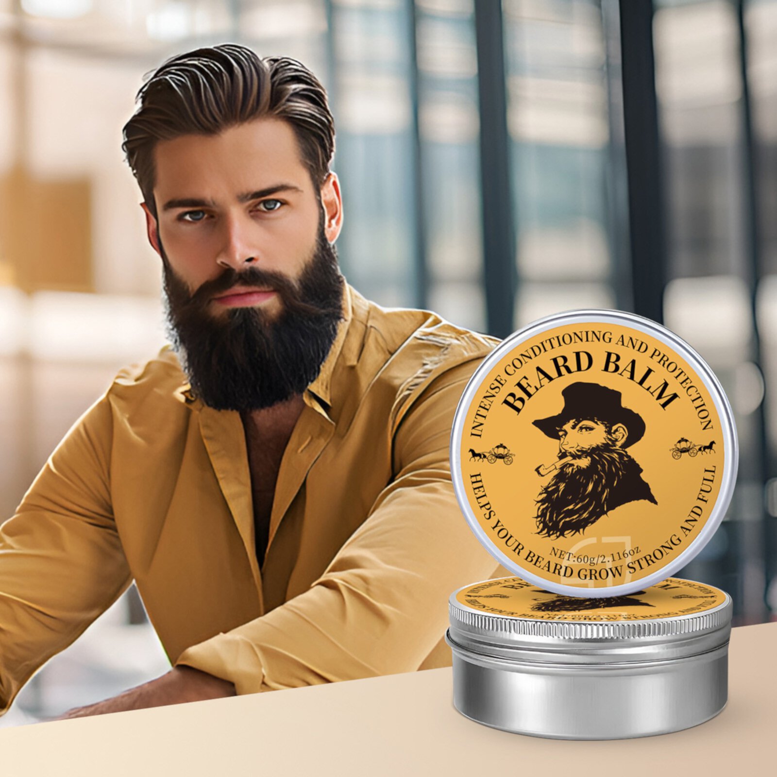 Yforlp Beard Wax 60G Men's Beard Styling Moisturizing Shaping Care Beard Cream Gifts For Women Yforlp