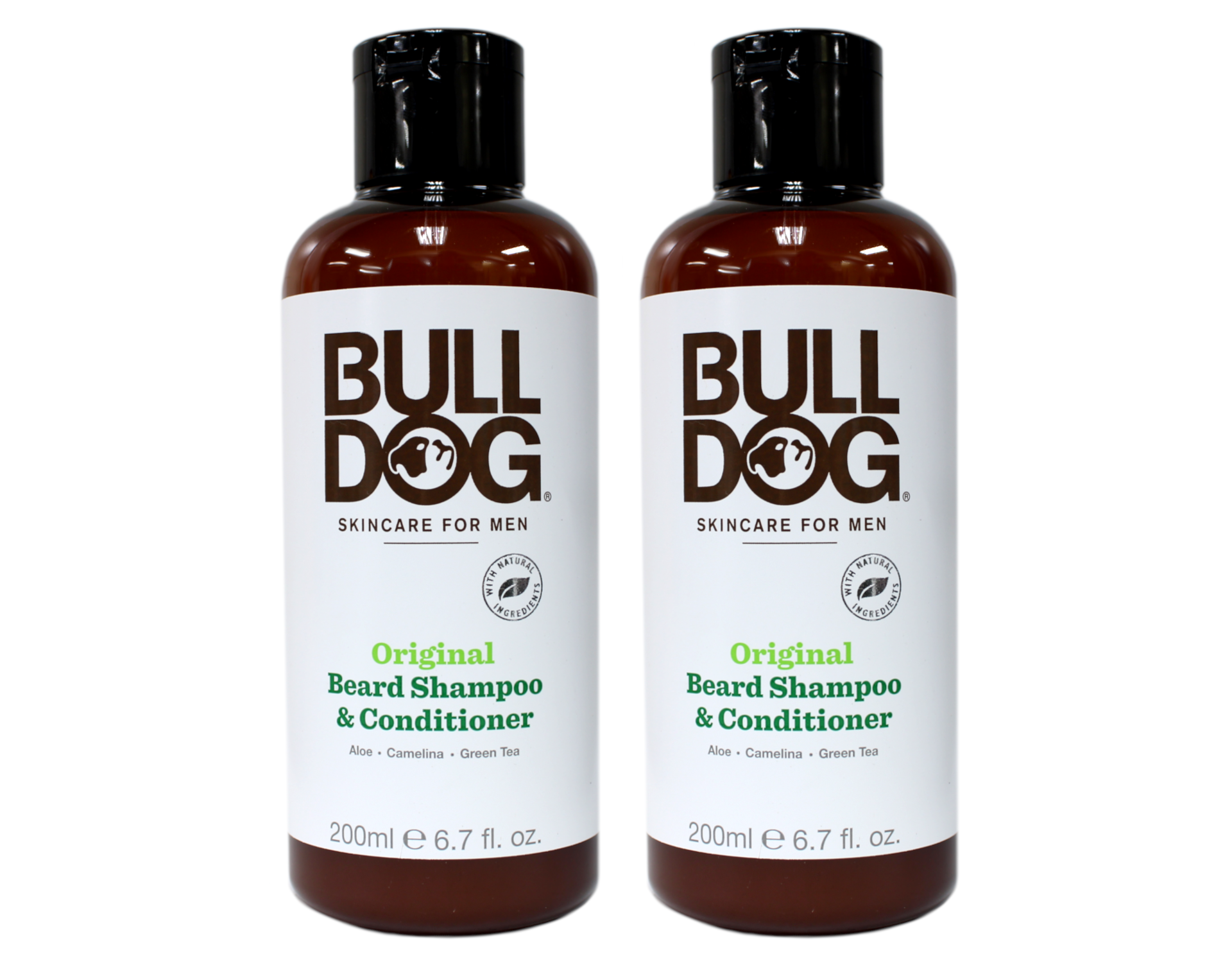 Bulldog Original Beard Shampoo and Conditioner (Pack of 2) with Aloe Leaf Juice and Green Tea Leaf Extract, 6.7 fl. oz (Унции). Bulldog