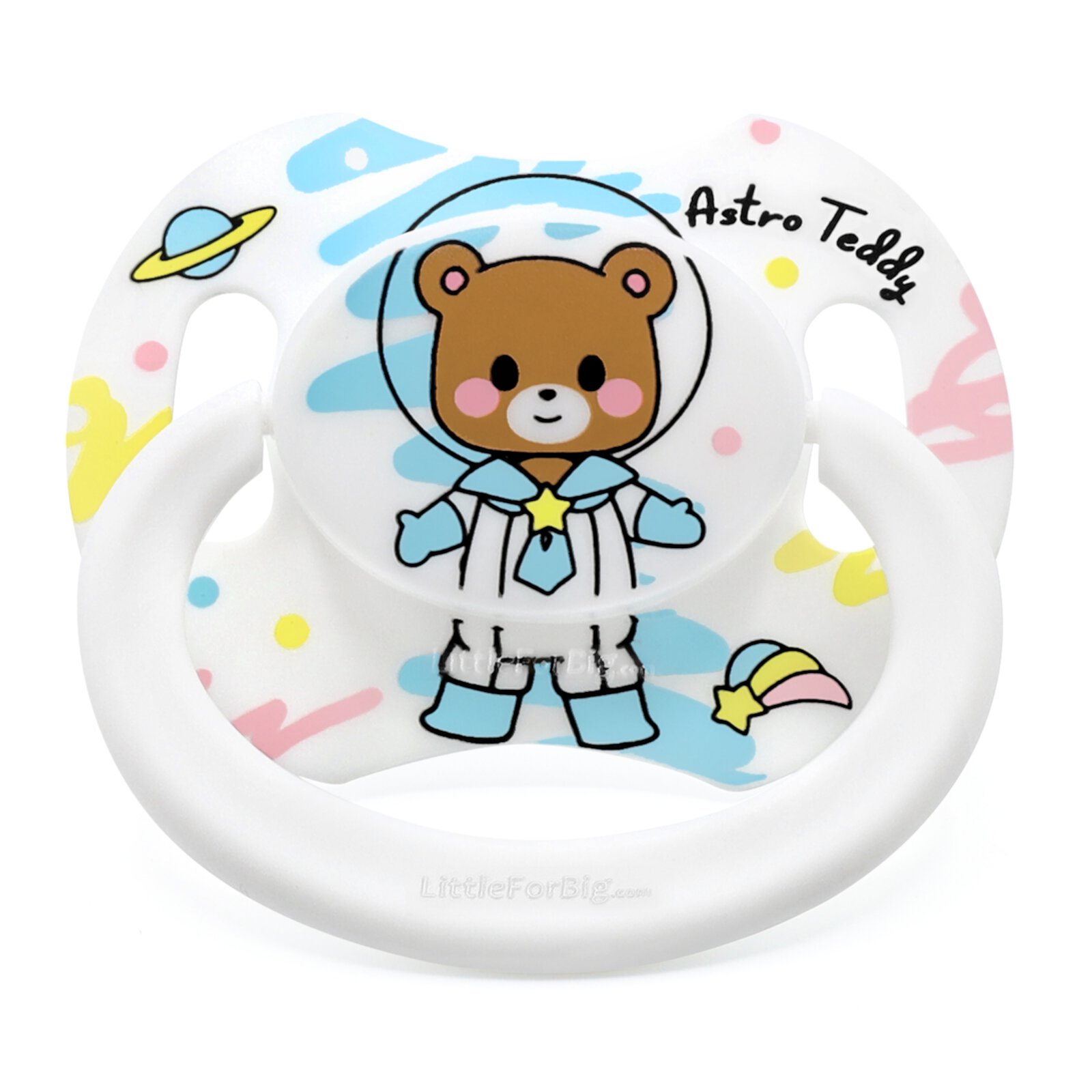 Littleforbig Bigshield Generation-II Adult Sized Pacifier White Teddy Pattern Littleforbig