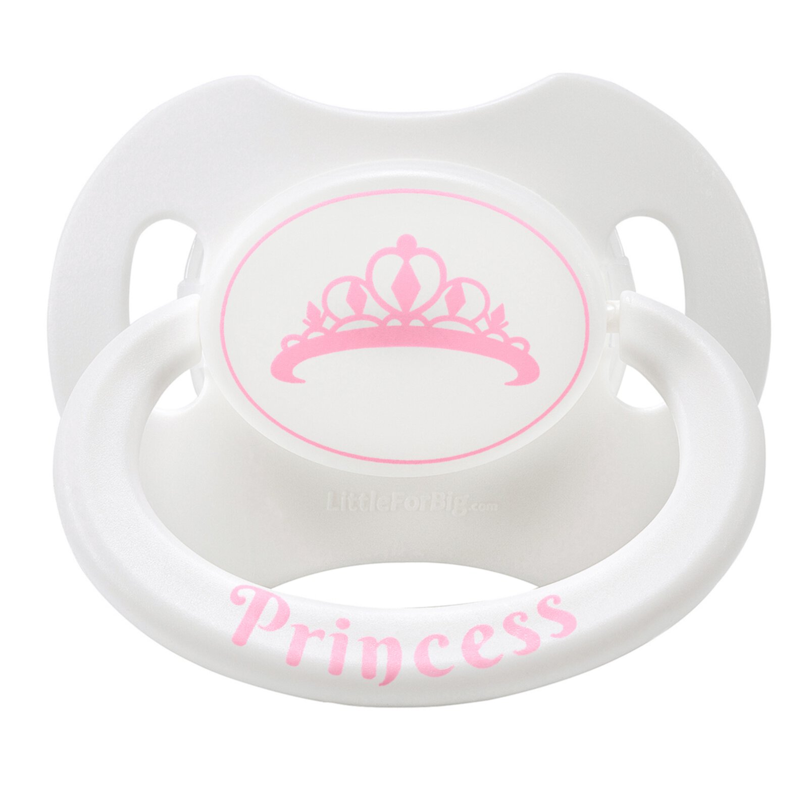 Littleforbig Bigshield Generation-II Adult Sized Pacifier White "Princess" Crown Pattern Littleforbig