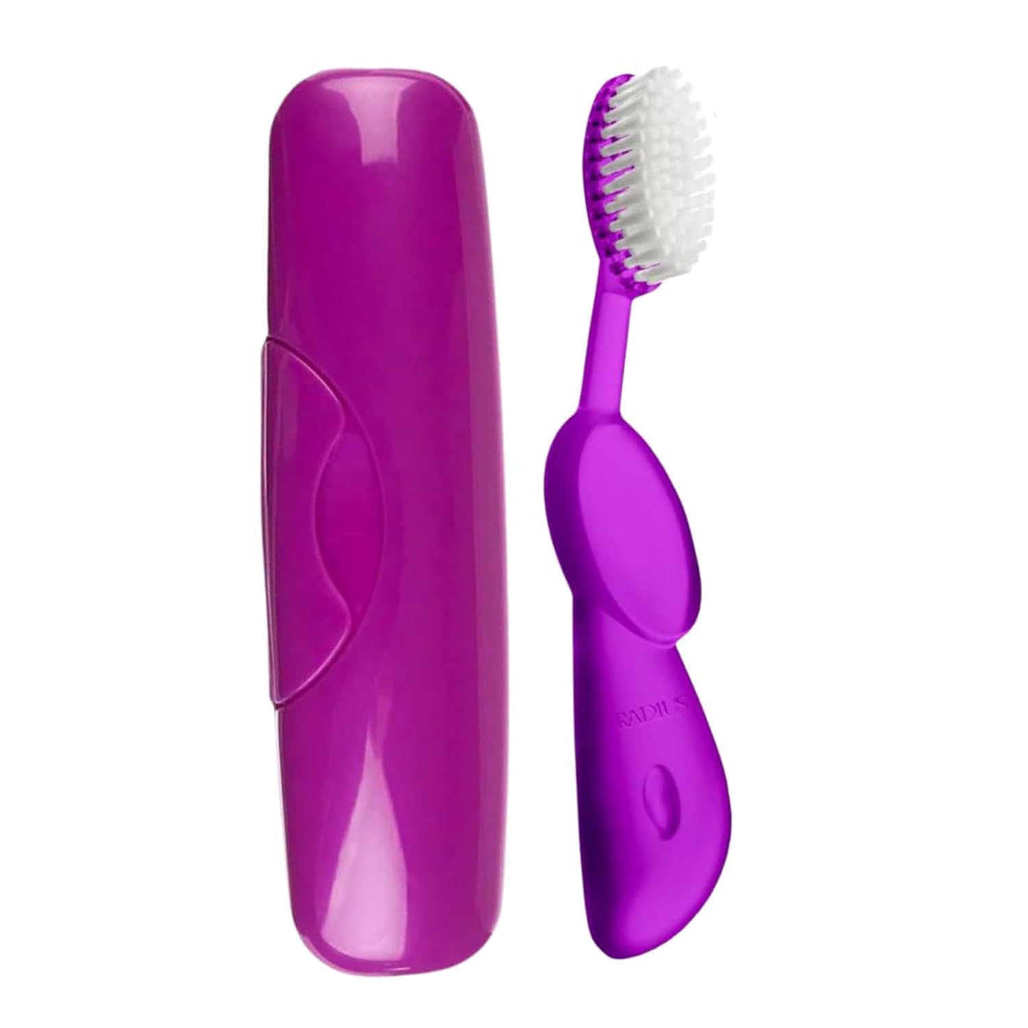 RADIUS Toothbrush Original Big Brush, BPA Free ADA Accepted - Right Hand - Purple Brush with Purple Case Visit the RADIUS Store