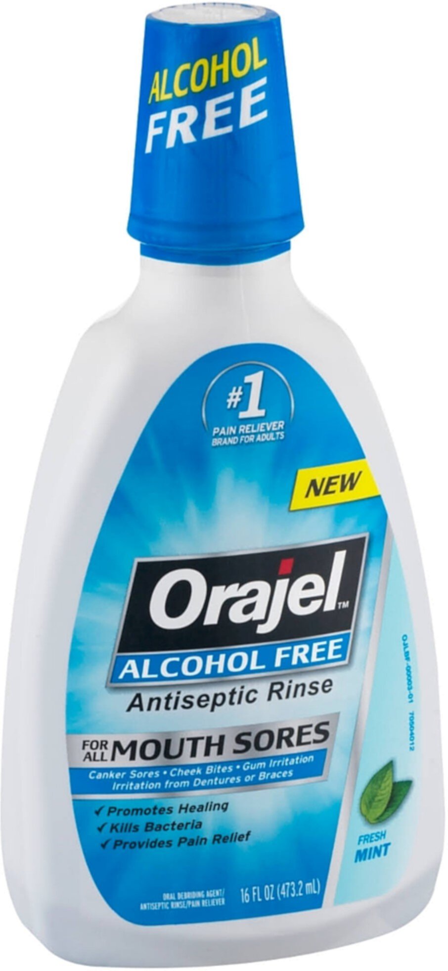 Orajel Alcohol-Free Antiseptic Mouth Sore Rinse, Fresh Mint 16 oz (Pack of 2) Orajel