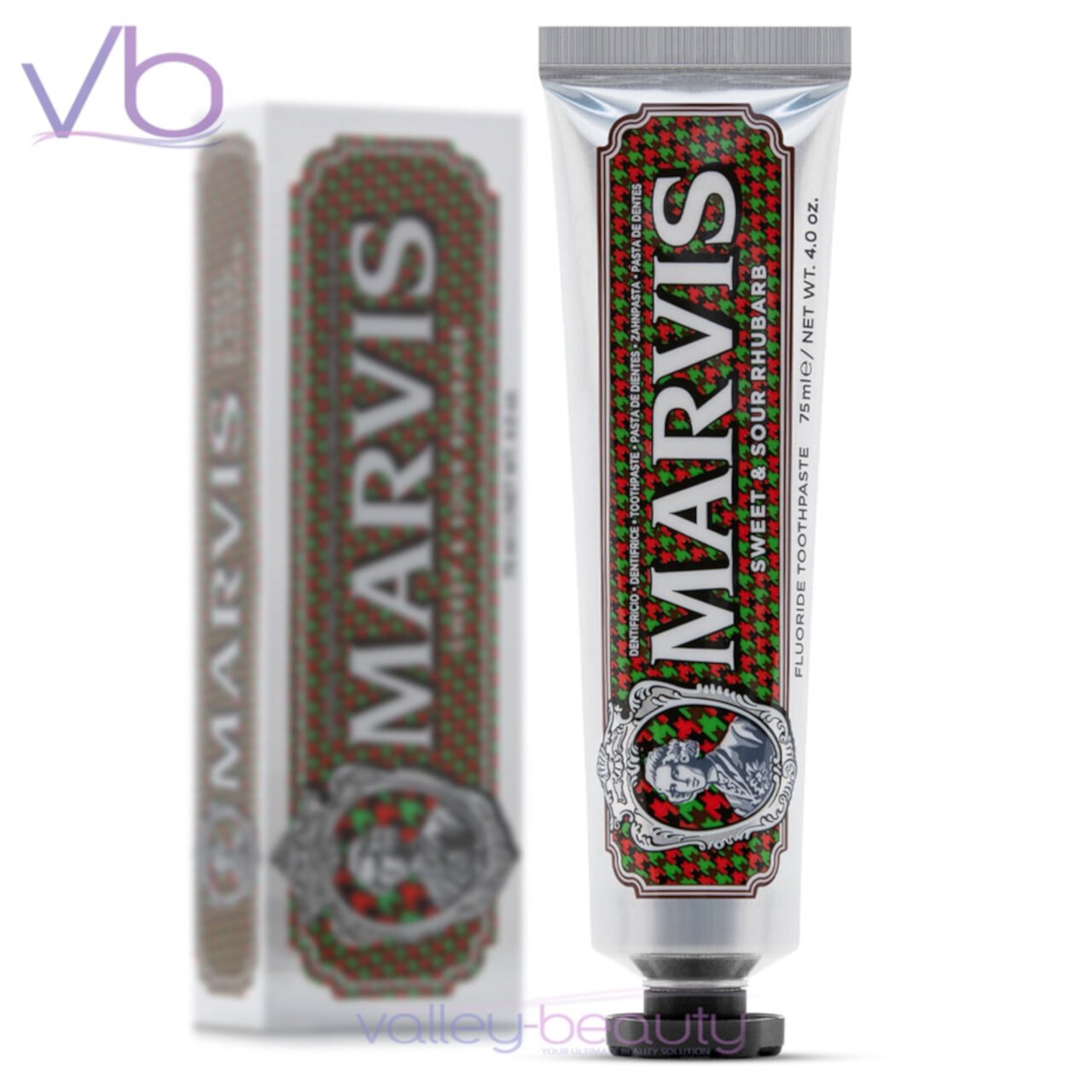 Marvis Sweet & Sour Rhubarb | Toothpaste with "Sweet and Sour" Rhubarb Flavor, 10ml Marvis