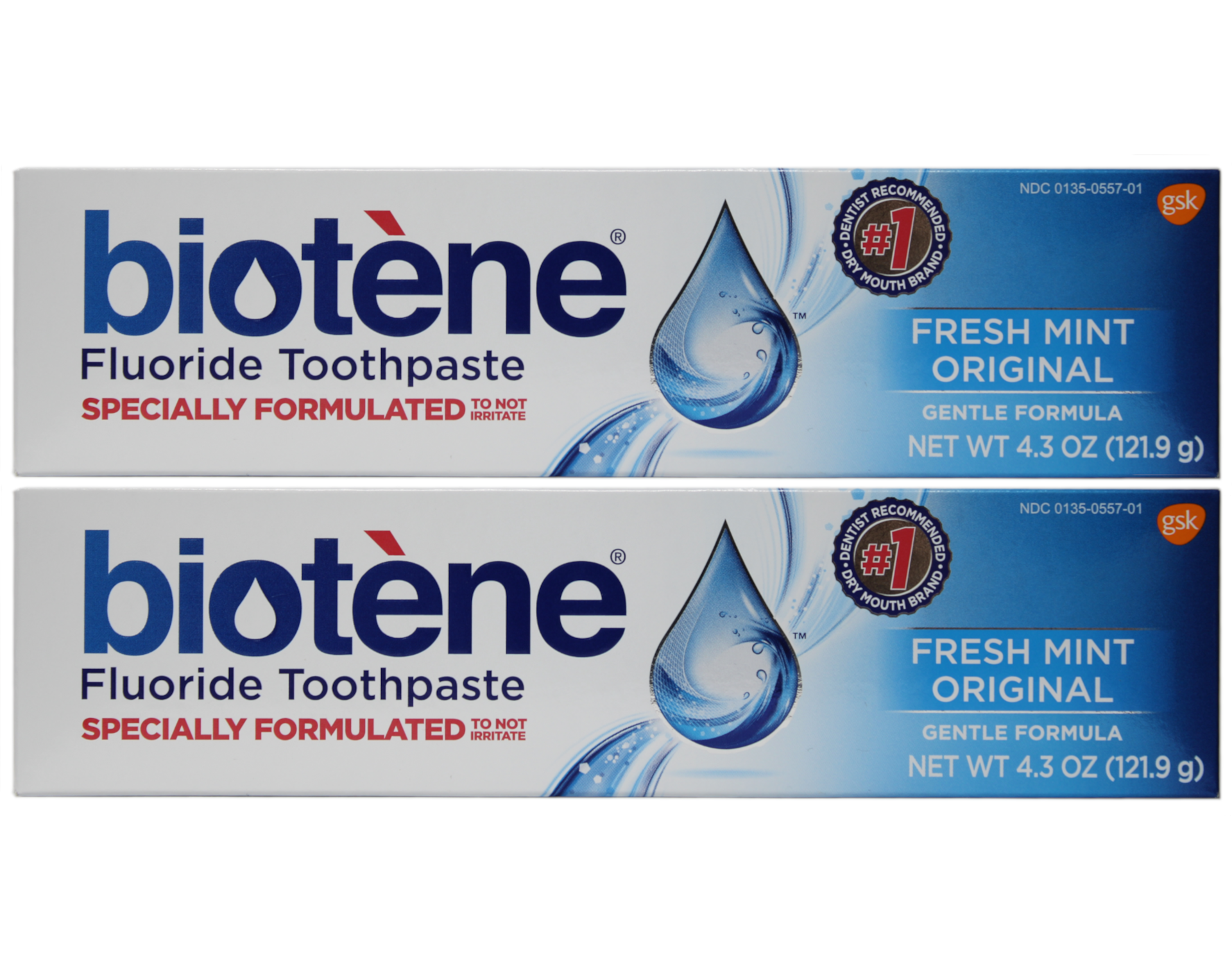 Biotene Dry Mouth Fluoride Toothpaste Fresh Mint Original 4.3 Oz. (2 Pack) Biotene