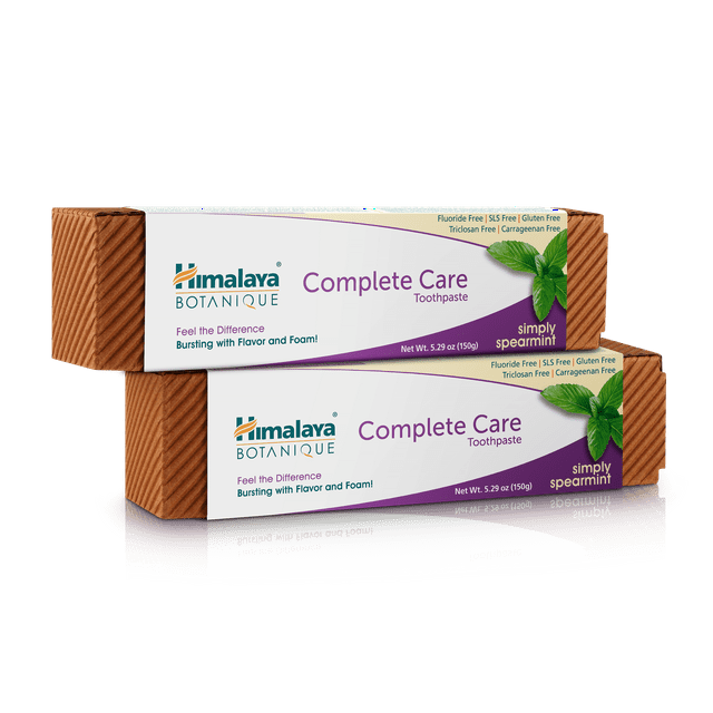 Himalaya Botanique Complete Care Toothpaste, Simply Spearmint, Plaque Reducer for Brighter Teeth 5.29 oz, 2 Pack Himalaya