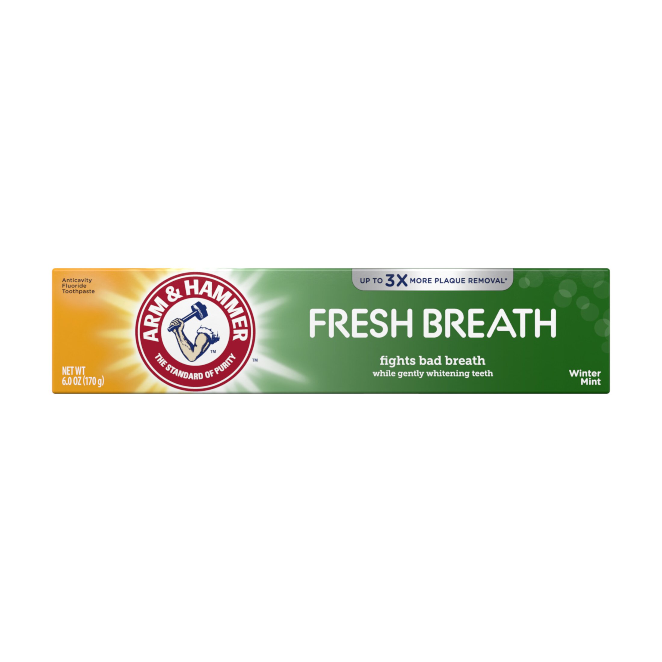 ARM & HAMMER Advanced White Breath Freshening Toothpaste-, One 6oz Tube, Winter Mint- Fluoride Toothpaste Arm & Hammer