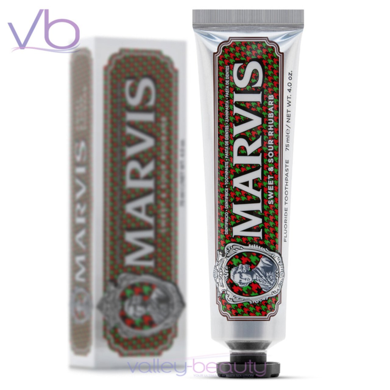 Marvis Sweet & Sour Rhubarb | Toothpaste with "Sweet and Sour" Rhubarb Flavor, 75ml Marvis