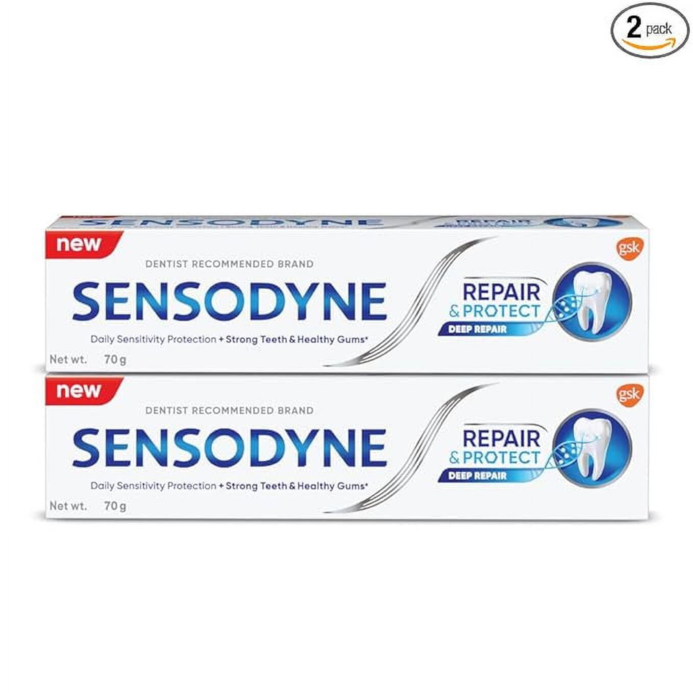 Sensodyne Toothpaste Repair & Protect Combo pack, tooth paste for deep repair of sensitive teeth 70 GM(PACK OF 2) Sensodyne