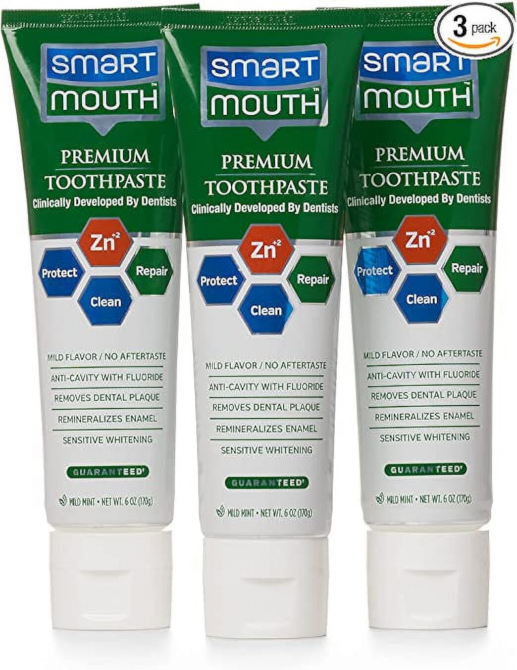 SmartMouth Toothpaste,  6oz Tube (Pack of 3) SmartMouth