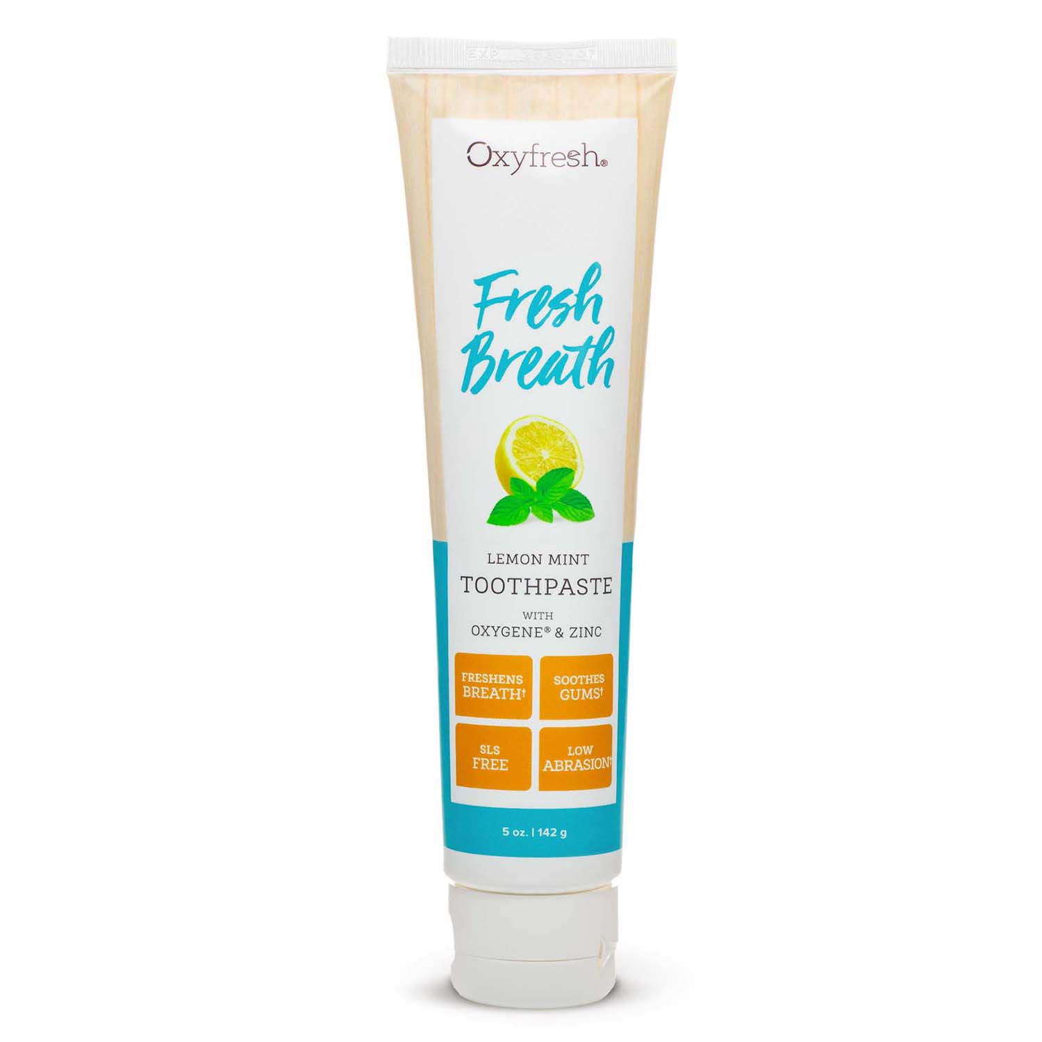 Fluoride-Free Fresh Breath Lemon Mint Toothpaste | 24 Hr Protection Oxyfresh