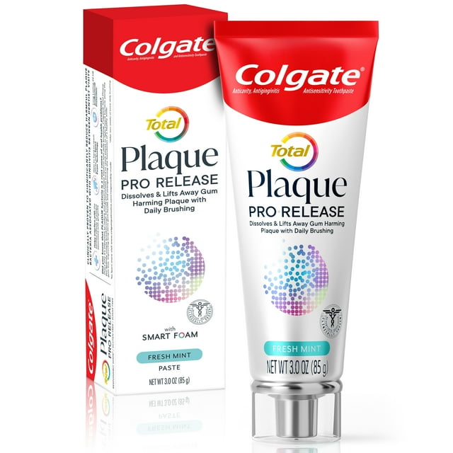 Colgate Total Plaque Pro Release Fresh Mint Toothpaste, 3 Oz Tube Colgate