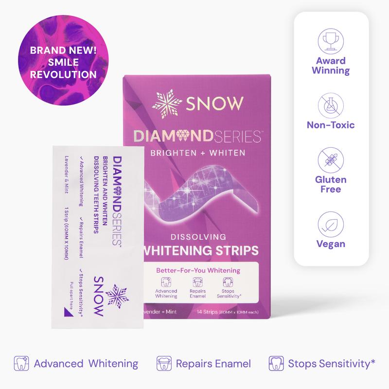 SNOW Instant Purple Diamond Dissolving Teeth Whitening Strips Gentle Lavender Unbrand